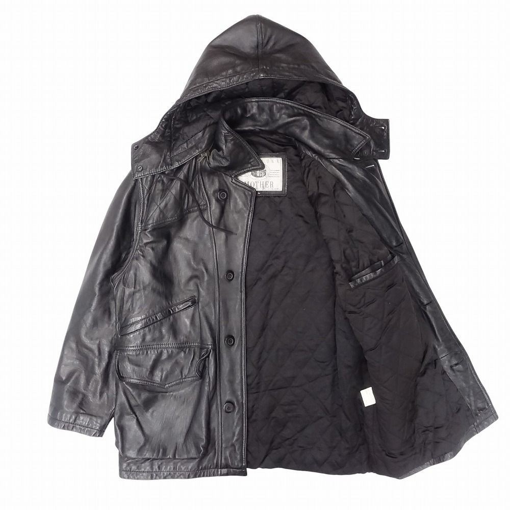 原宿マザー HARAJUKU MOTHER ラムスキン フード付き レザージャケット