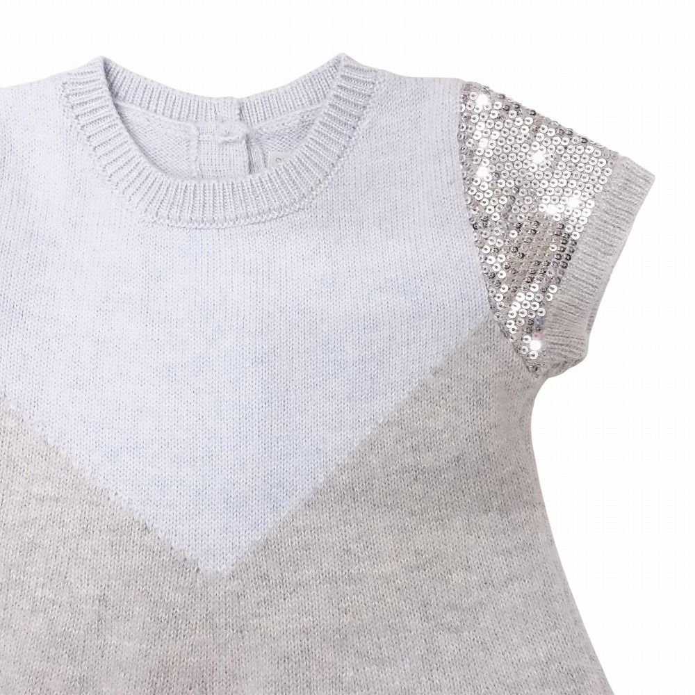 babyDior ベビーディオール スパンコール装飾 ニット ワンピース 半袖