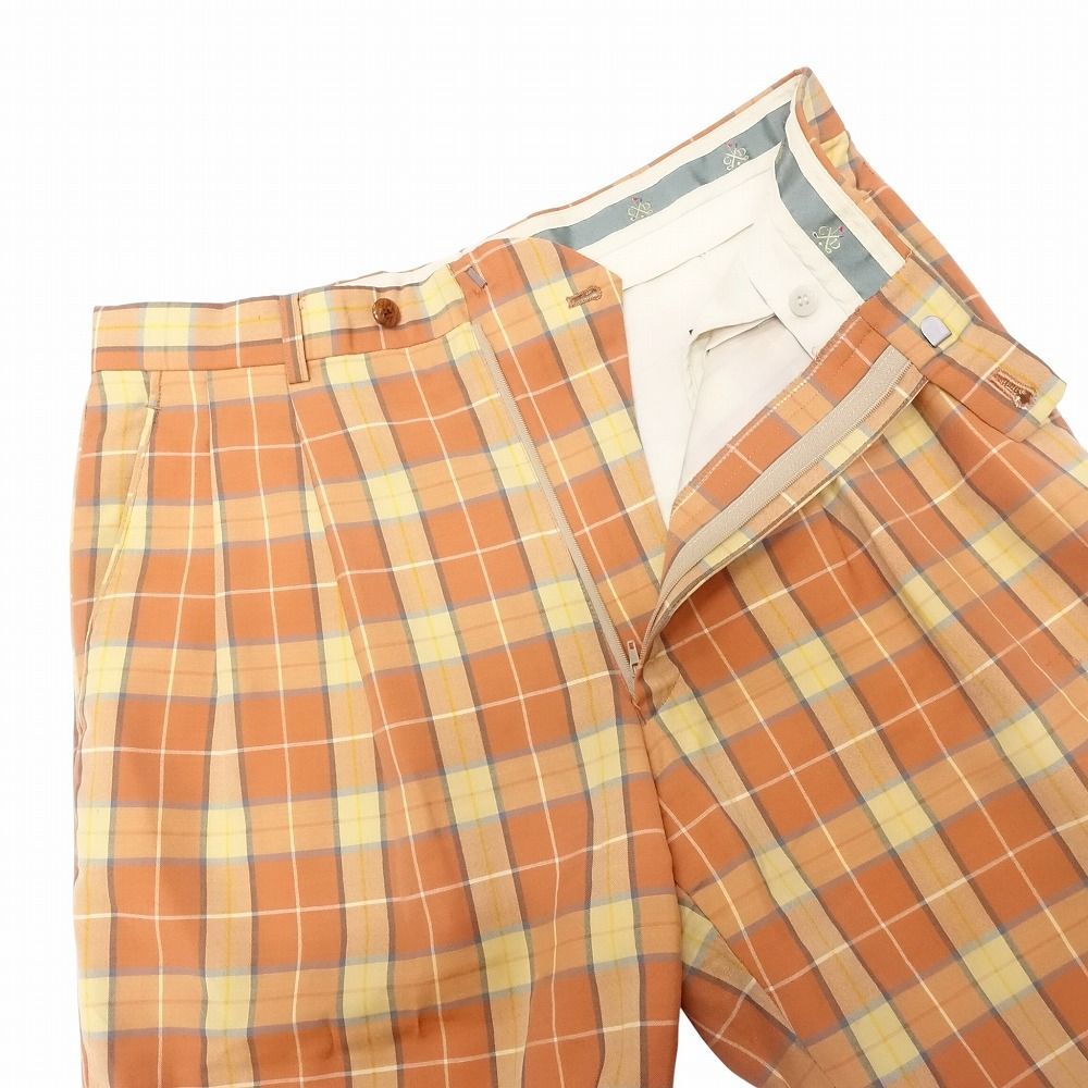 Christian Dior クリスチャンディオール ゴルフ チェック柄 2タック