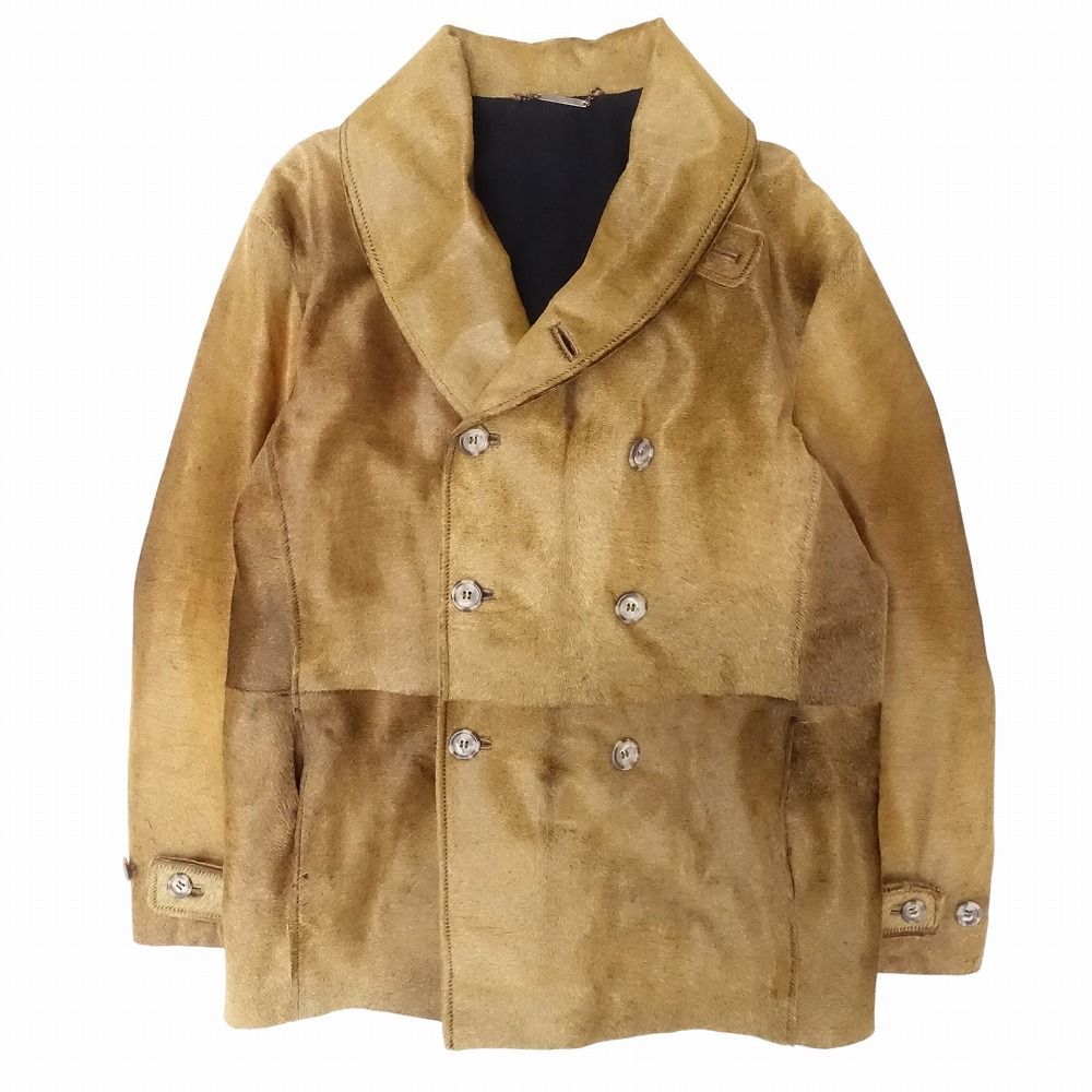 Gianfranco FERRE ジャンフランコフェレ 子牛革 ハラコ ダブルブレスト