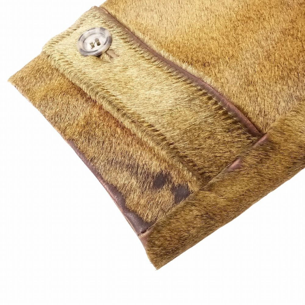 Gianfranco FERRE ジャンフランコフェレ 子牛革 ハラコ ダブルブレスト