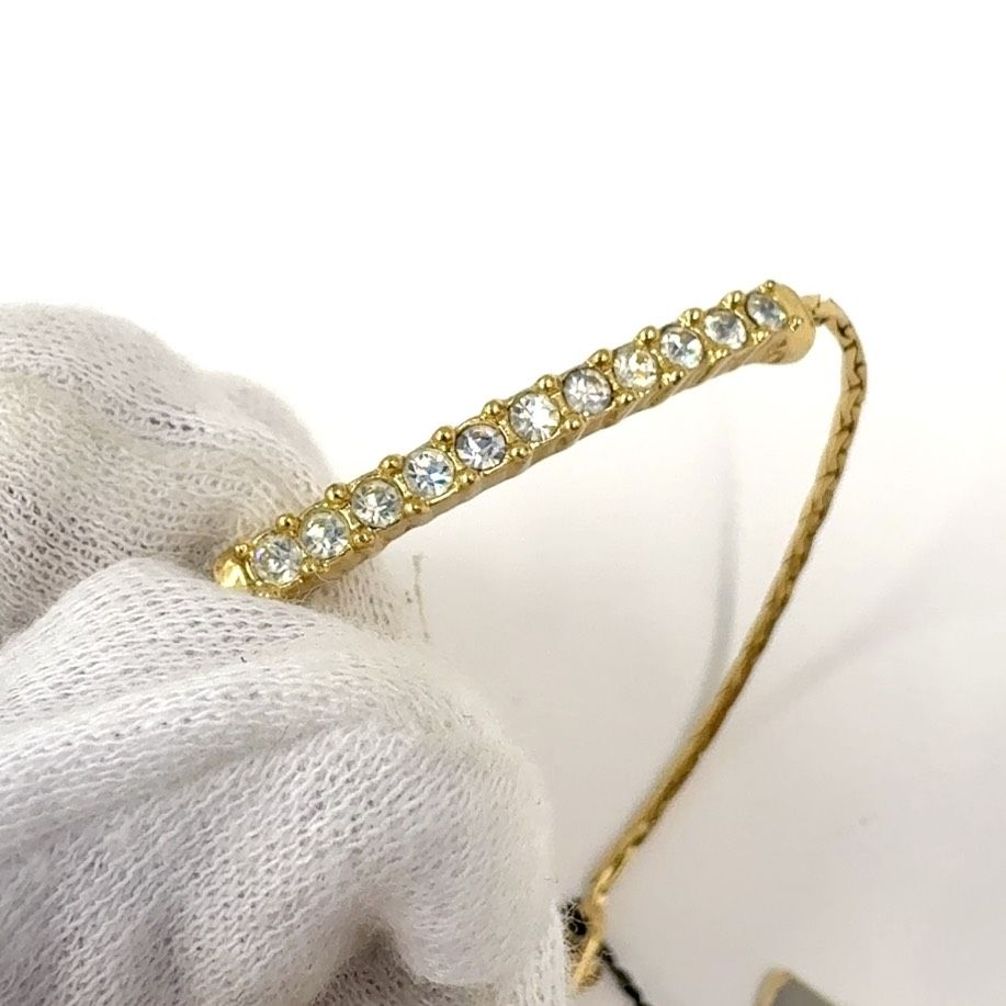 Christian Dior ラインストーン GP ゴールド ブレスレット・バングル