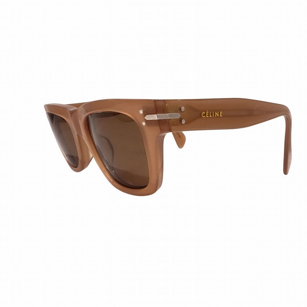 【美品】CELINE セリーヌ サングラス アイウェア ブラウン ケース付 CELINE セリーヌ サングラス ウェリントン アイウェア ブラウン