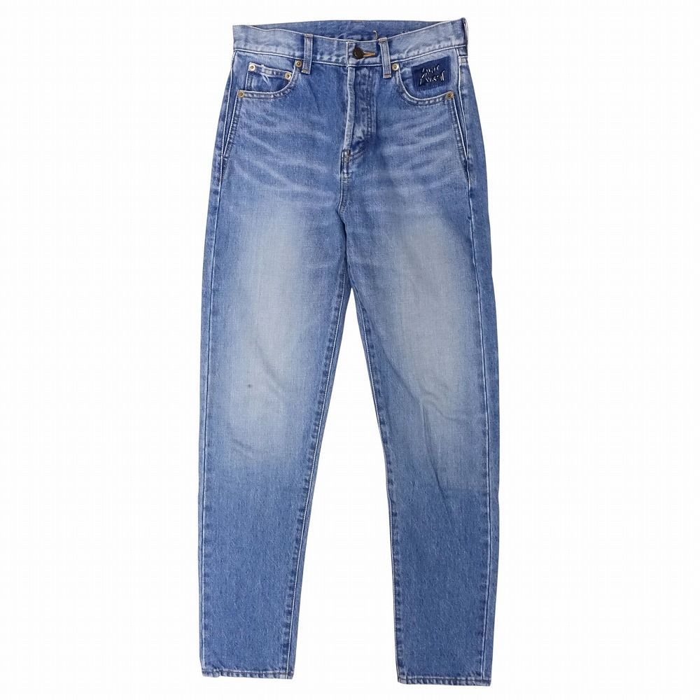 17aw SAINT LAURENT サンローラン デニム パンツ ロゴ刺繍 スリム 17aw SAINT LAURENT サンローラン デニム パンツ ロゴ刺繍 スリム