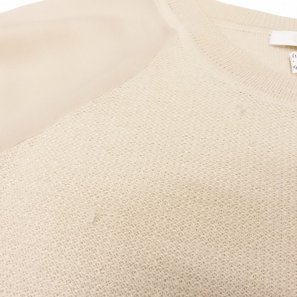 Chloe クロエ カシミヤ シルク 切替 ニット カットソー 七分袖 プル