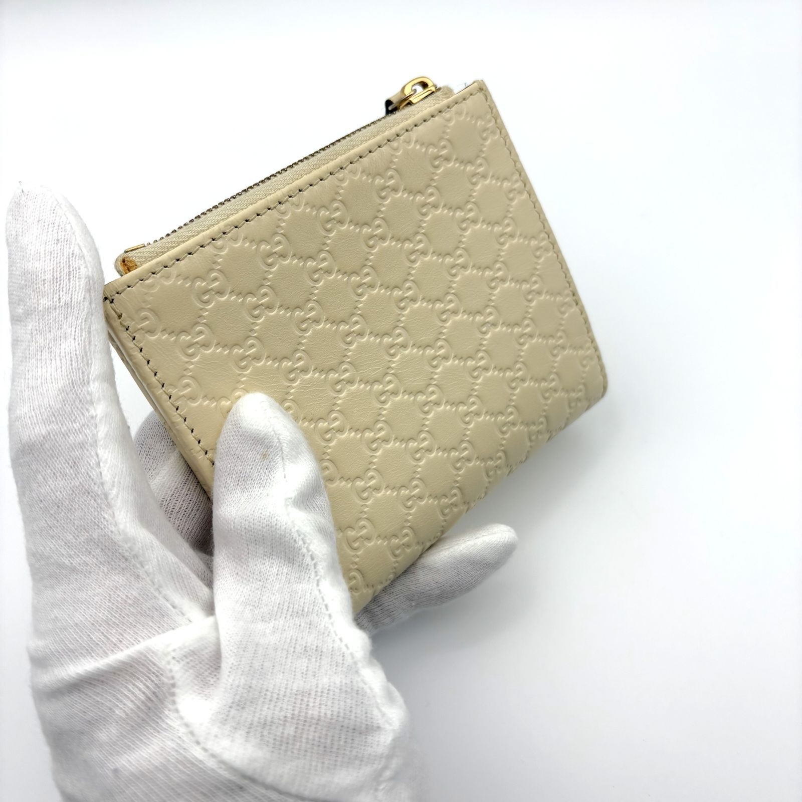 箱付／美品 】GUCCI グッチ マイクロGGシマ コンパクトウォレット ミニ