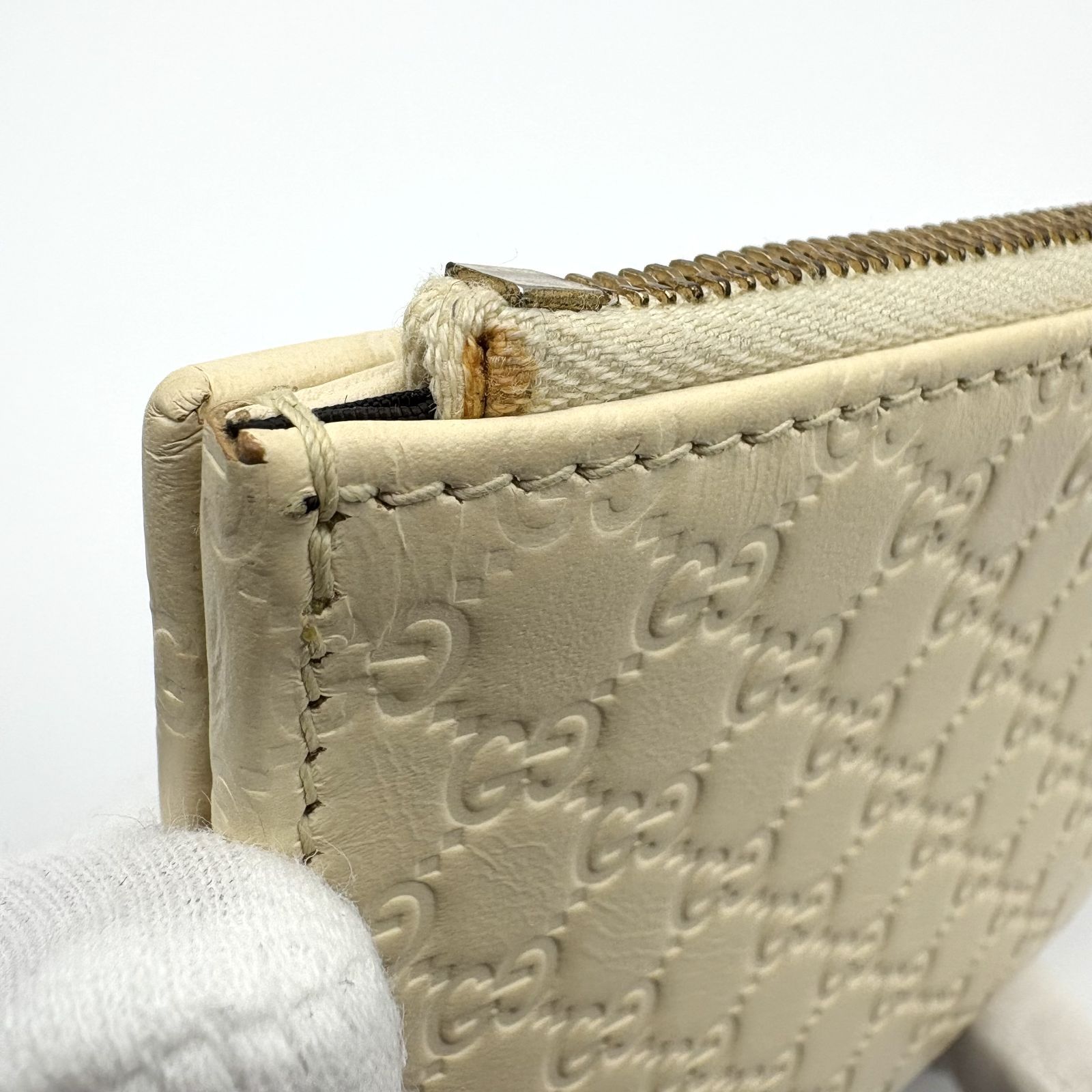 箱付／美品 】GUCCI グッチ マイクロGGシマ コンパクトウォレット ミニ