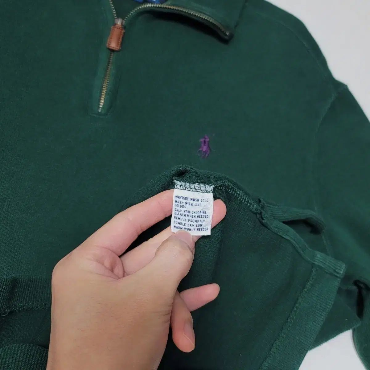 95_ポロ ハーフジップアップ ニット スウェット ダークグリーン ラルフ