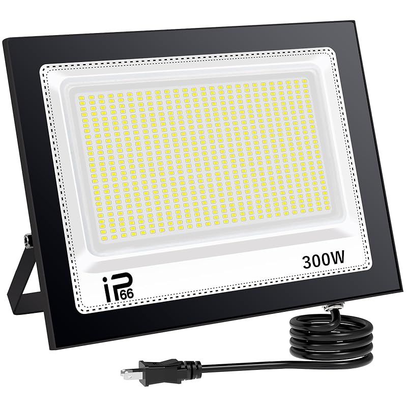 TANKAO 投光器 led 屋外 100 v 灯光器 作業灯 外灯 6500 K IP 66 工事用ライト ledライト 屋外用 屋内 野外 防水 看板灯 集魚灯 駐車場用 300 W