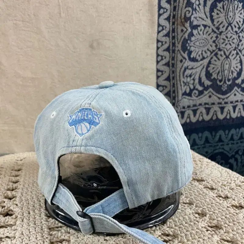 F NBA NEW YORK NIX 刺繍 ロゴ ライトブルー デニム ベースボール