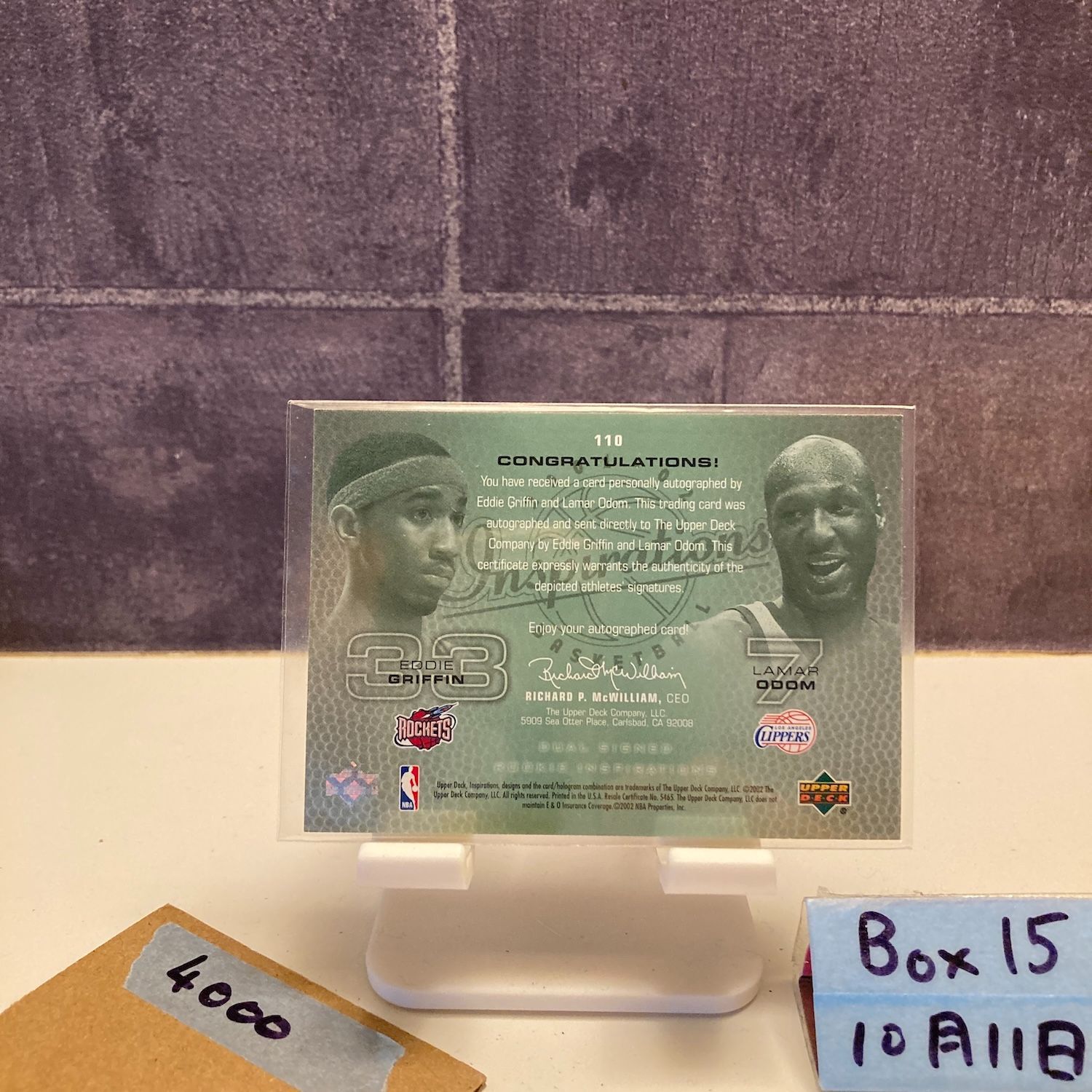 2003 Upper Deck Eddie Griffin / Lamar Odom 0479/1149 直筆サイン