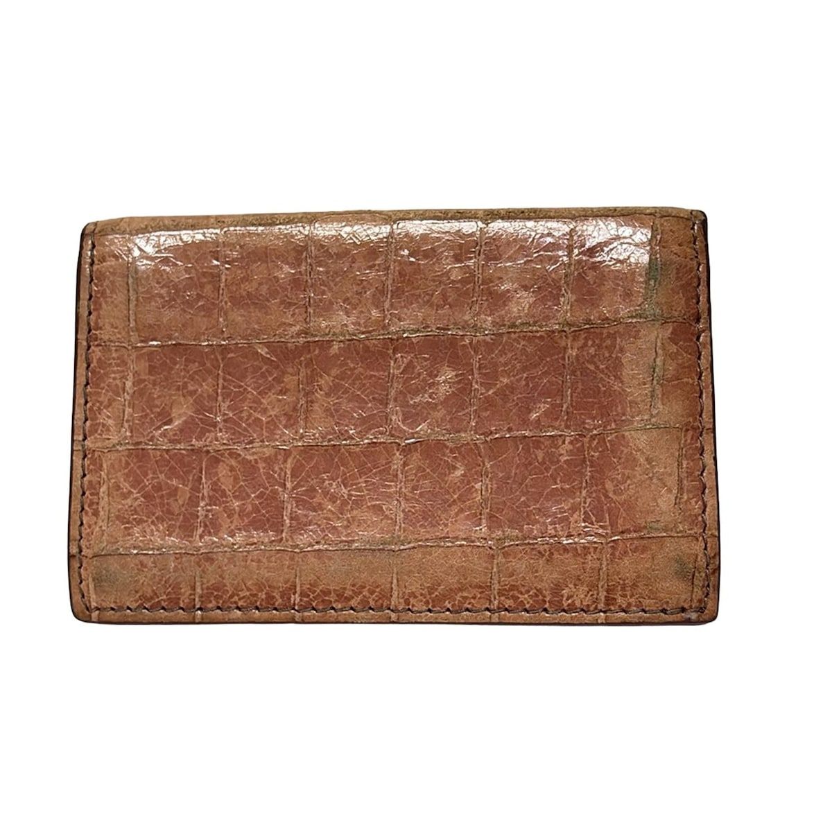 miumiu(ミュウミュウ) 名刺入れ - ピンクベージュ 型押し加工 レザー