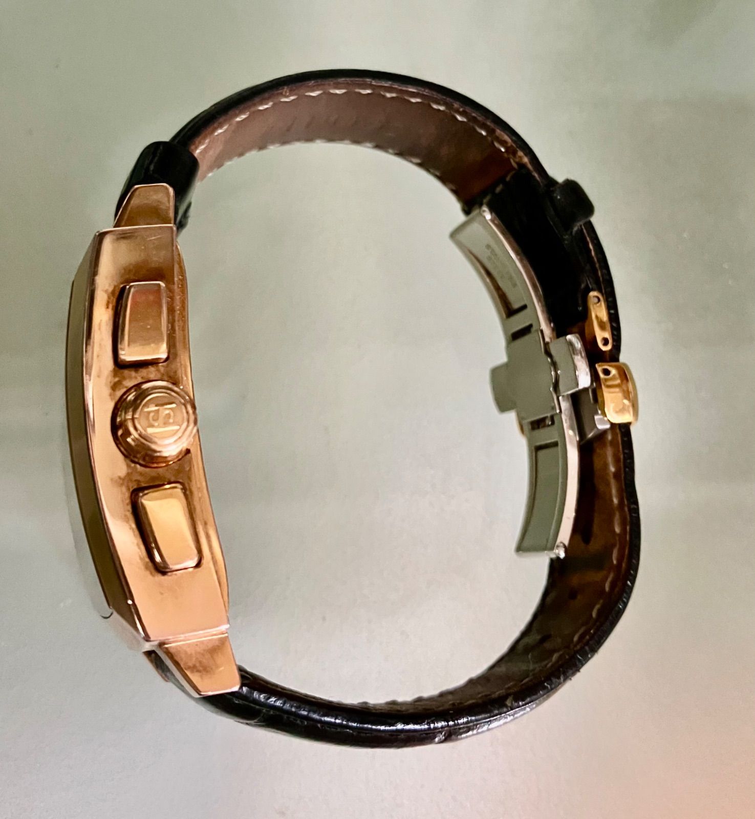 ☆稼働品☆SAINT HONORE サントノーレ☆クロノグラフ☆QZ☆デイト