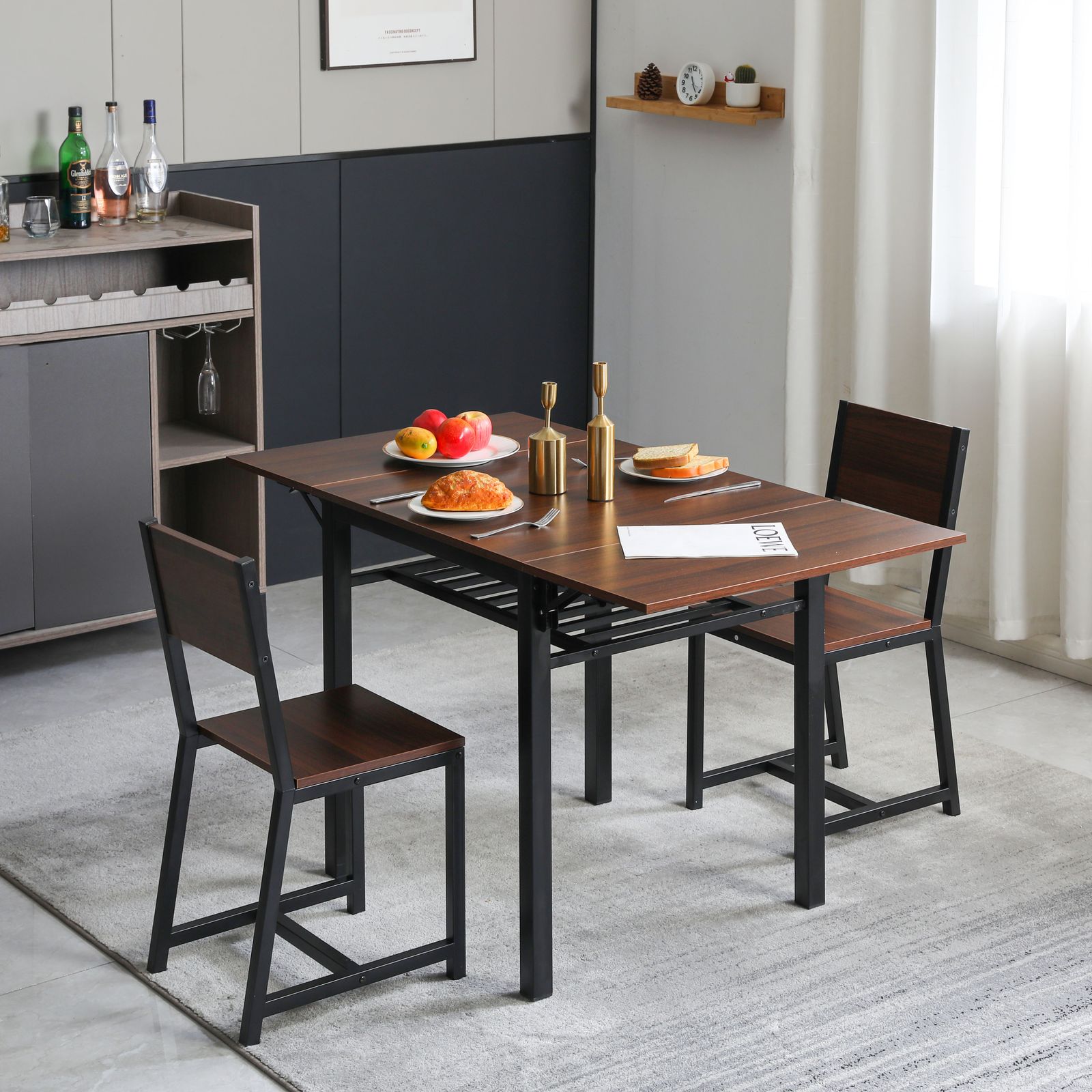 数量限定セール」 【ブラウン】ダイニングセット 3点 ダイニング3点