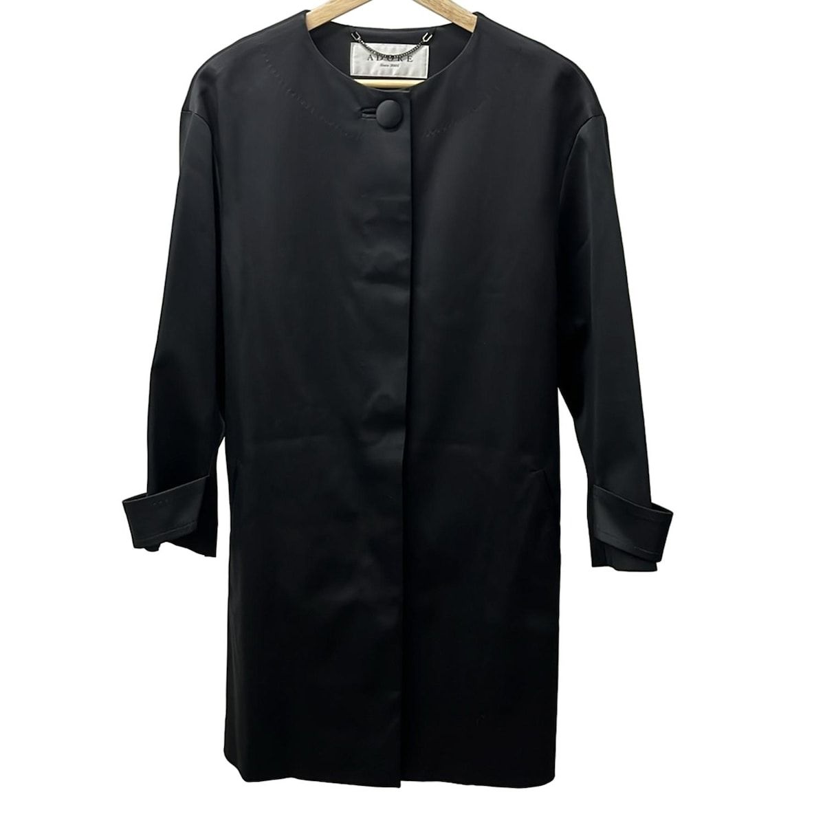 ADORE ロングジレ 黒 38 エアリープレーンクロスジレ | ADORE