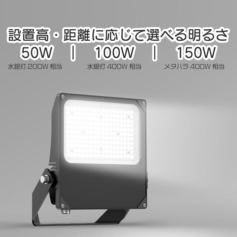 Wellux LED投光器 100 W IP 66防水 屋外用 高輝度 昼白色5000 K 作業灯 看板灯 防塵 耐衝撃 省エネ 長寿命 コンセント仕上げ 工事不要 UFL 23シリーズ