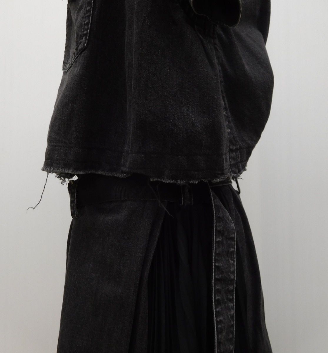 Sacai サカイ 半袖ワンピース 20-04930 ブラック コットン100％ 日本製