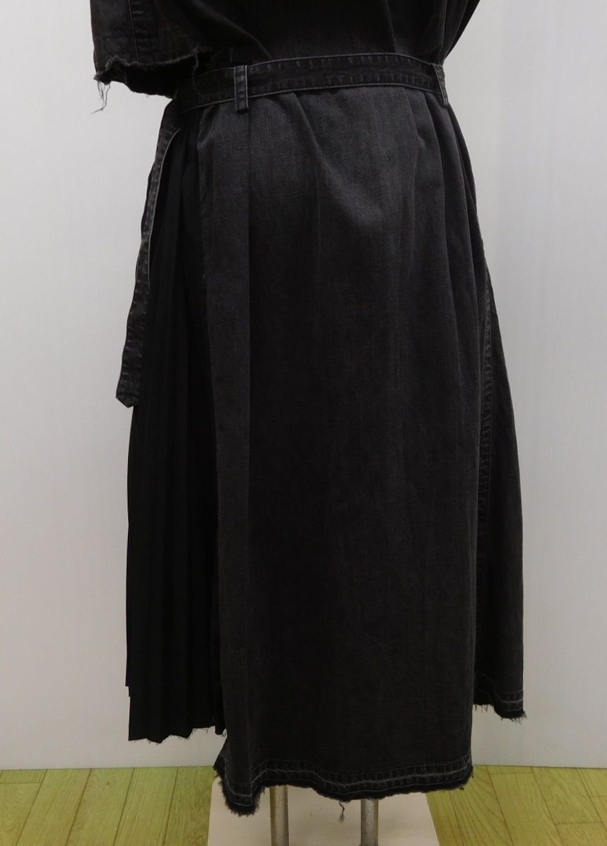 Sacai サカイ 半袖ワンピース 20-04930 ブラック コットン100％ 日本製