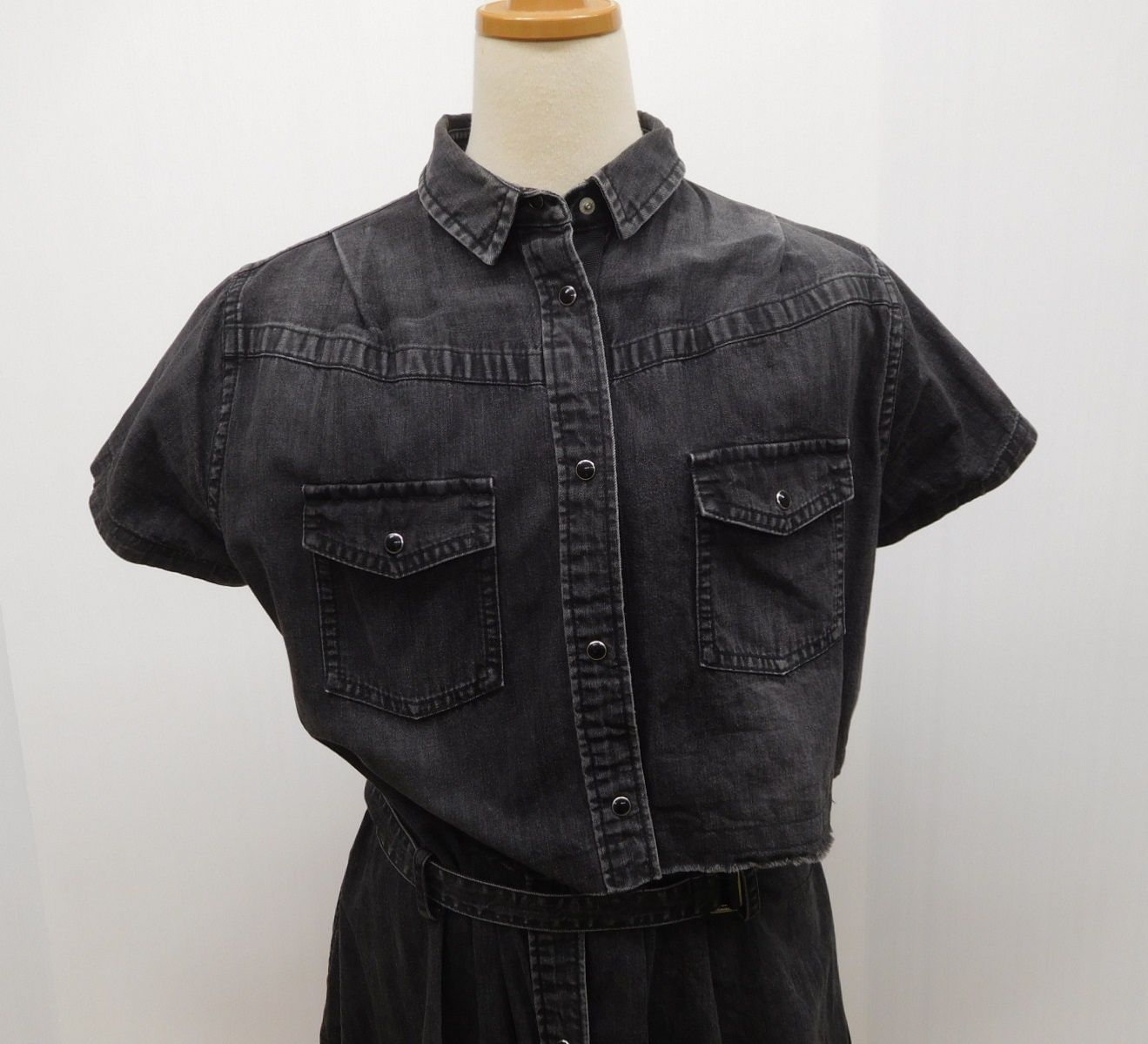 Sacai サカイ 半袖ワンピース 20-04930 ブラック コットン100％ 日本製