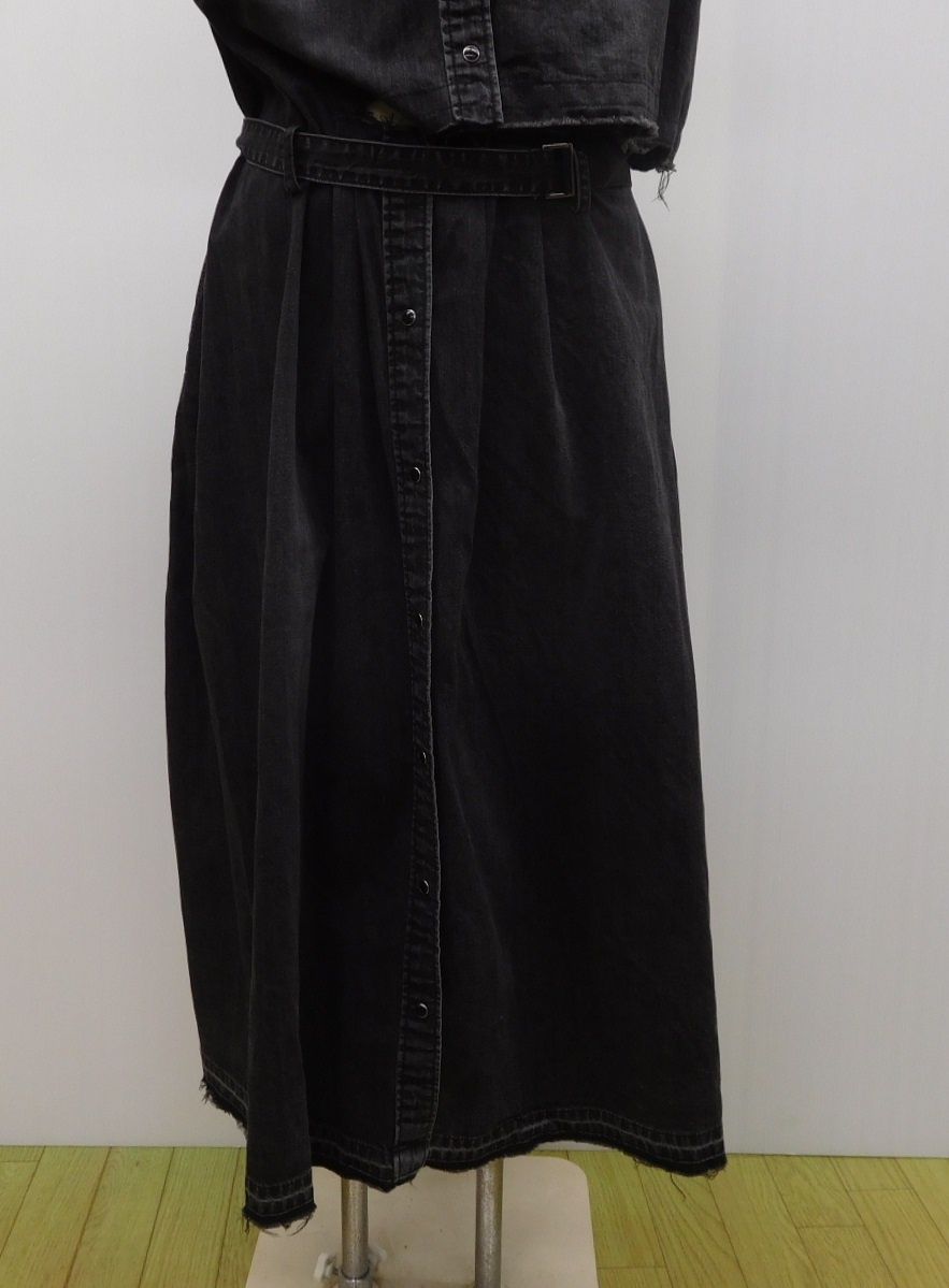 Sacai サカイ 半袖ワンピース 20-04930 ブラック コットン100％ 日本製