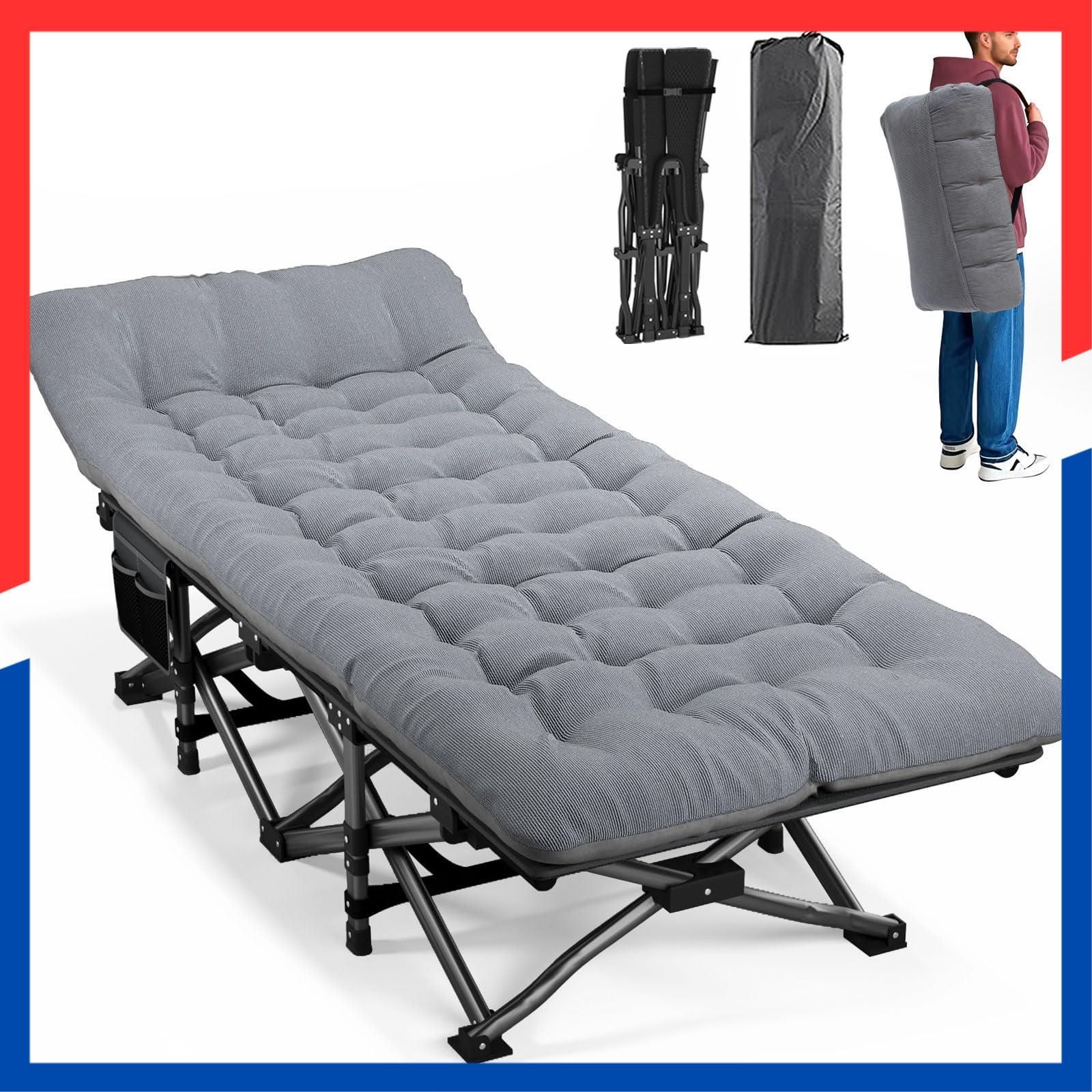 コット 折り畳み式 折りたたみベッド 簡易ベッド こっと アウトドアベッド 収納バッグ付き ATORPOK グレー
