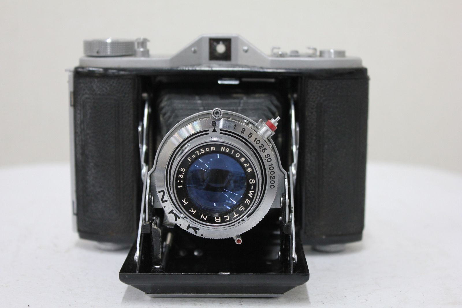 品 元 き NKK WESTER SIX S 7 5 cm F 3 ケース付き 蛇腹カメラ e 4268