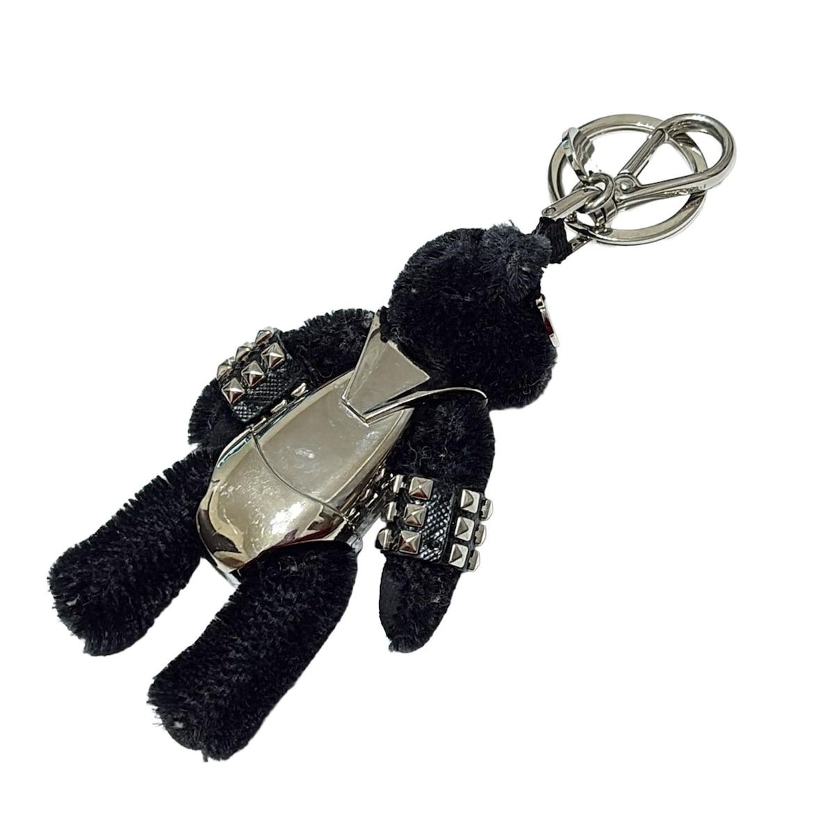 PRADA(プラダ) キーホルダー(チャーム) 1ARE88 黒×シルバー クマ