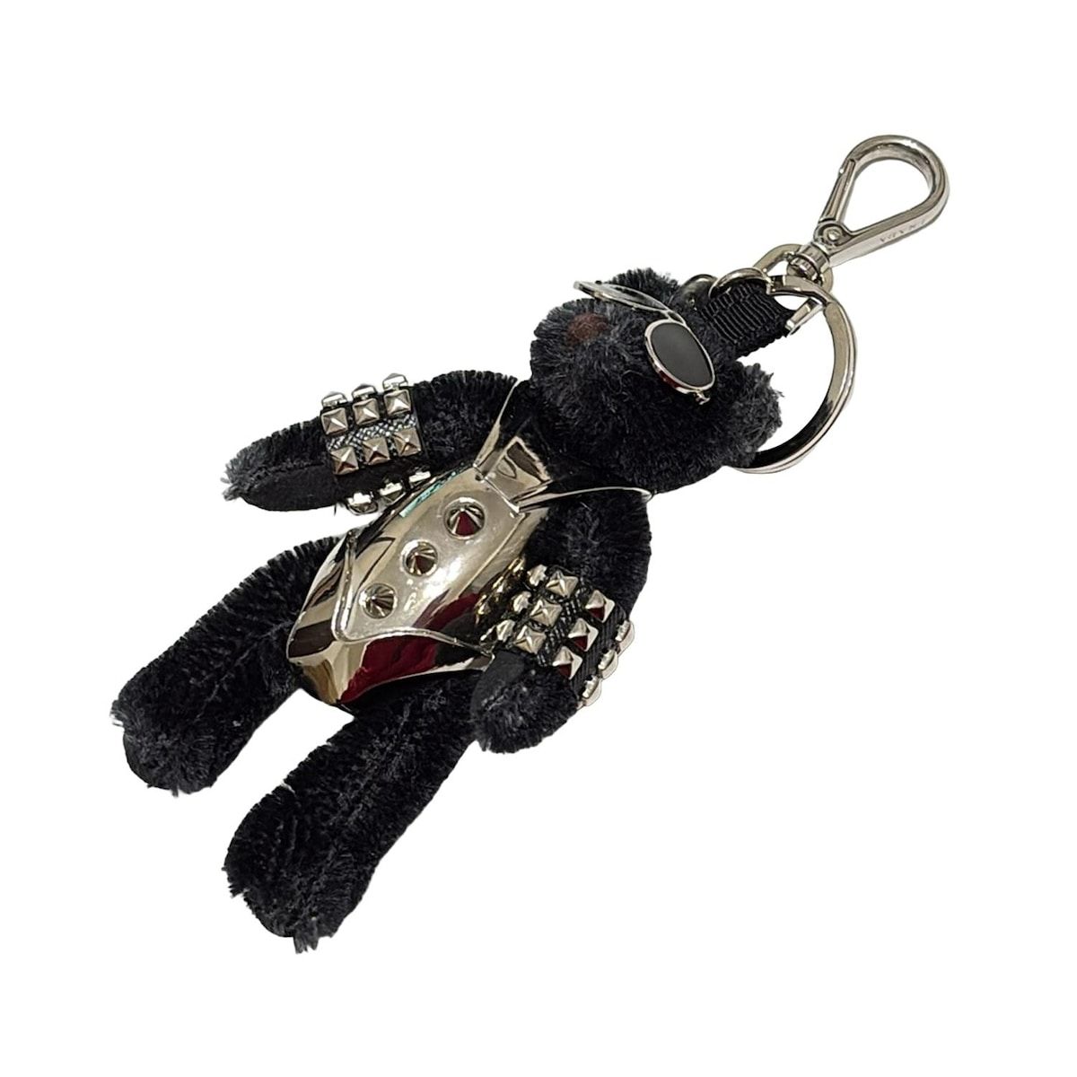 PRADA(プラダ) キーホルダー(チャーム) 1ARE88 黒×シルバー クマ