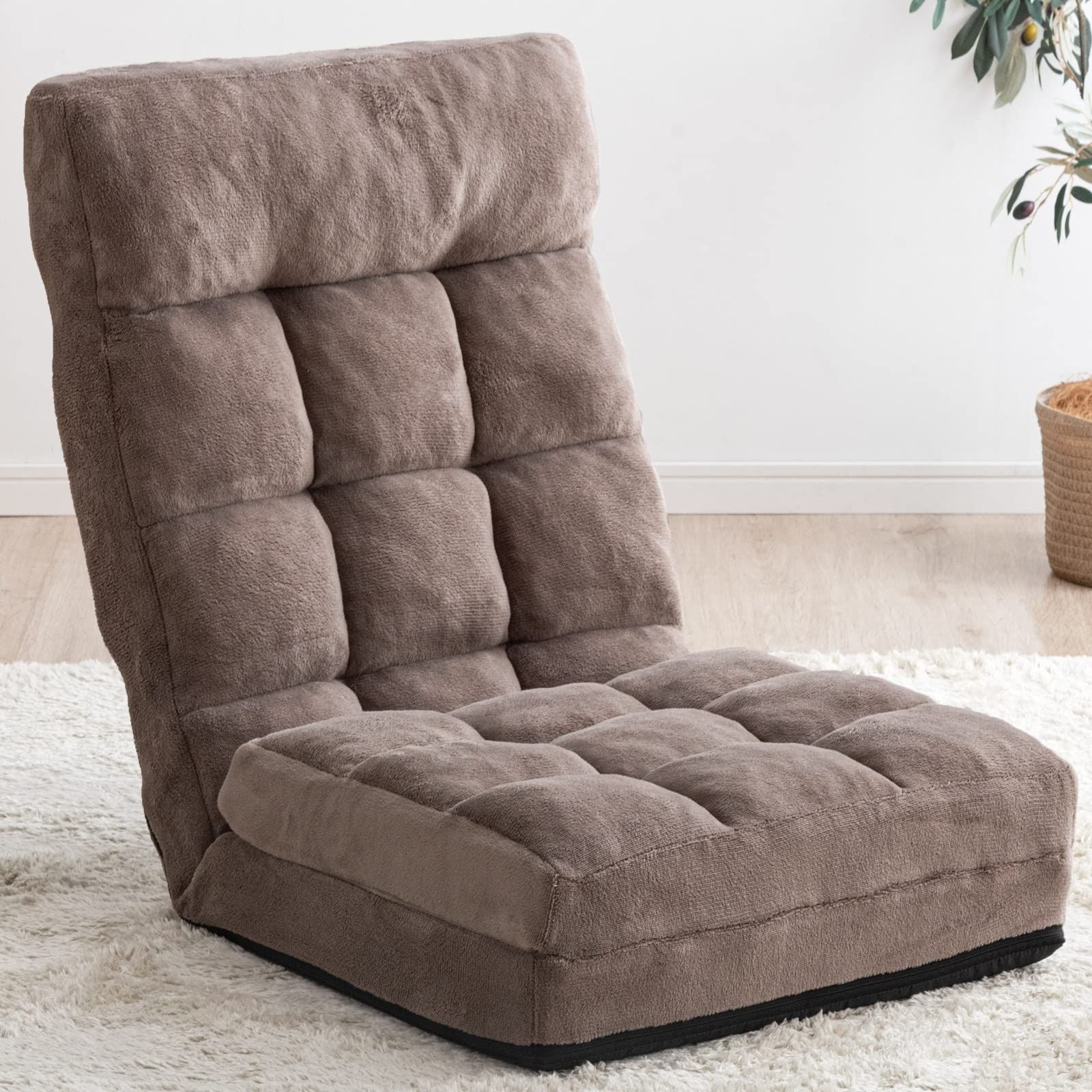 タンスのゲン 座椅子 3 WAY ふわもこ 42段階 リクライニング コンパクト 折りたたみ 1人掛け ソファー かわいい 101315