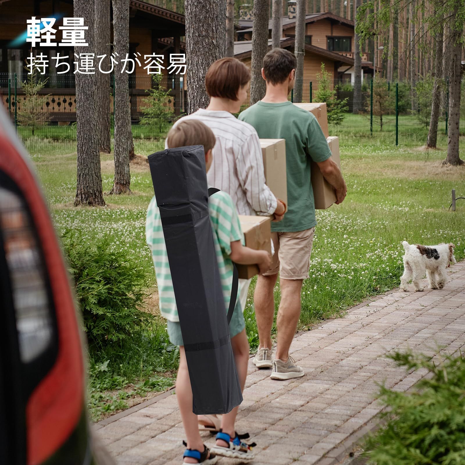 耐水 テント キャンプ用品 アウトドア キャンプ ワンタッチテント スチール タープ収納ケース UVカット タープテント3段階調節 ベージュ ワンタッチ 2.5 M Quictent