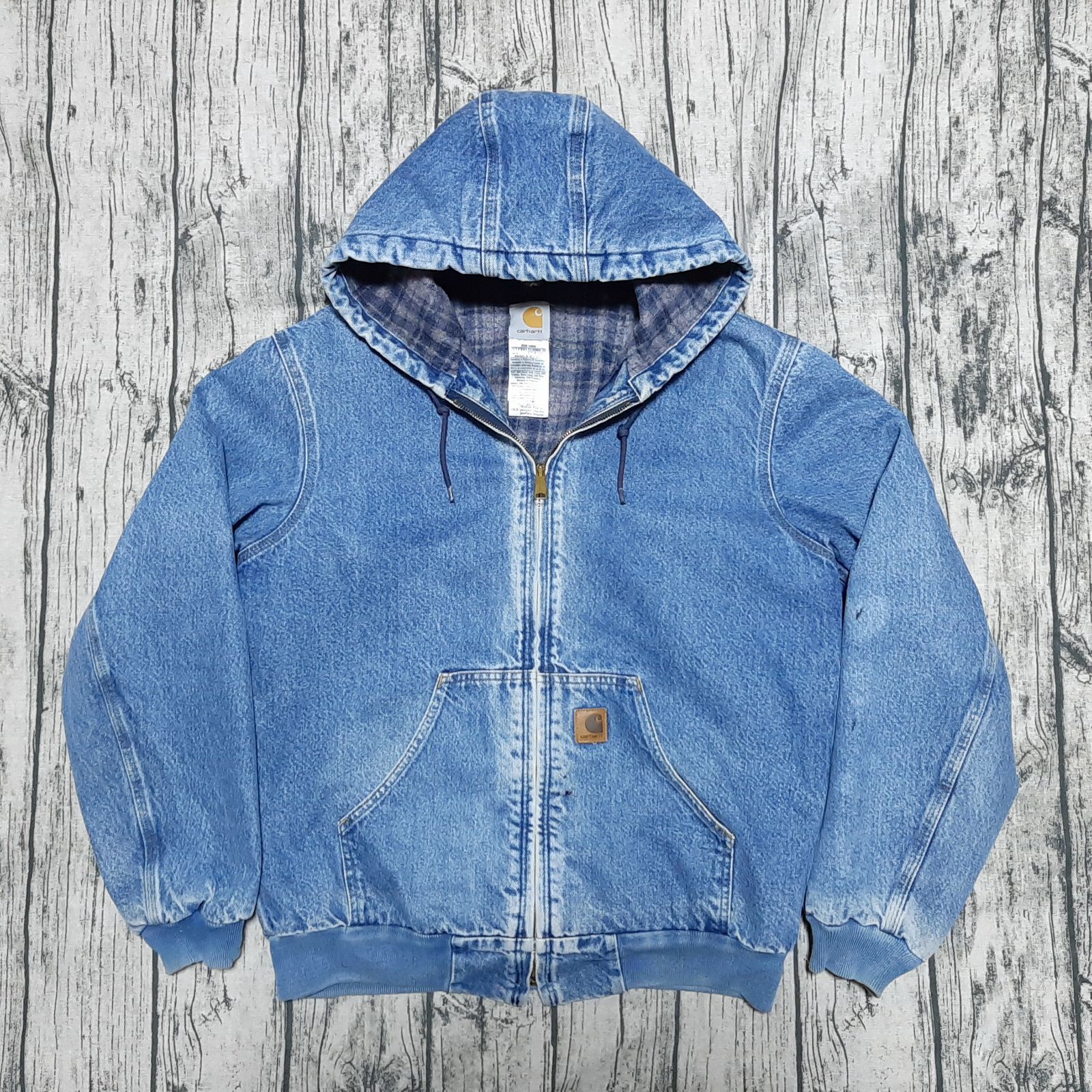 size M】Carhartt デニムアクティブジャケット レザーパッチ