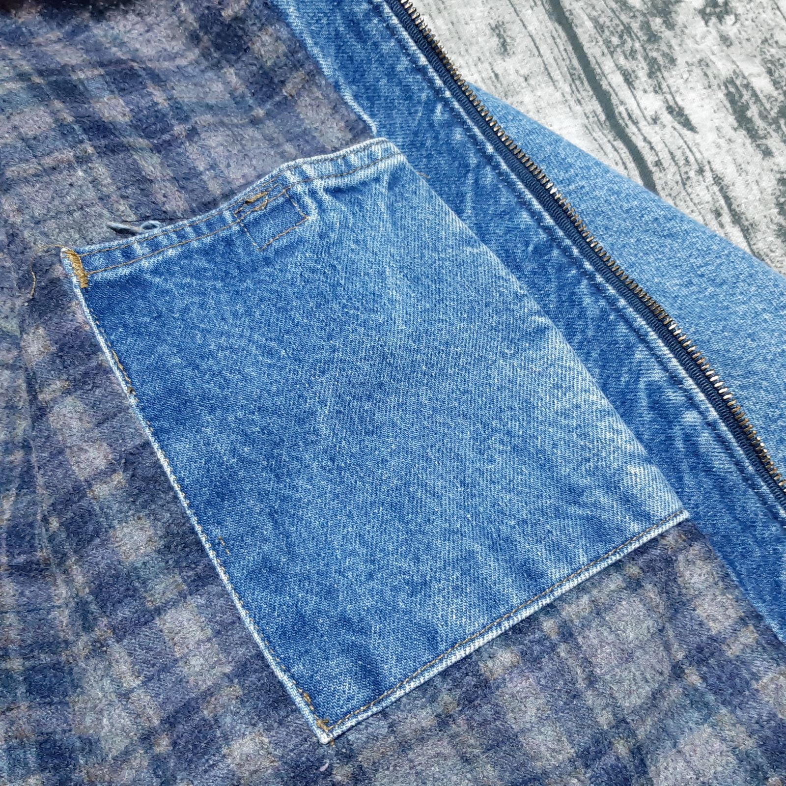 size M】Carhartt デニムアクティブジャケット レザーパッチ