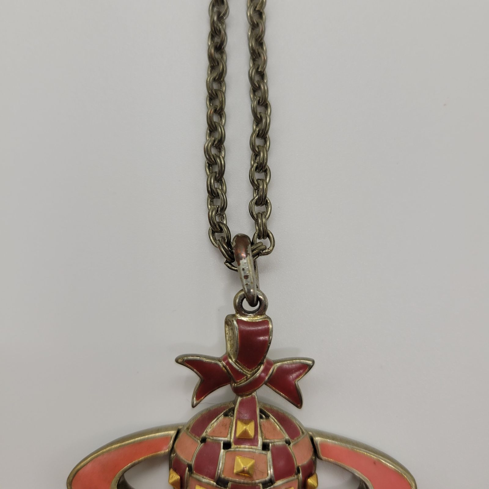 Vivienne Westwood ヴィンテージ オーブ ネックレス レッド×ゴールド