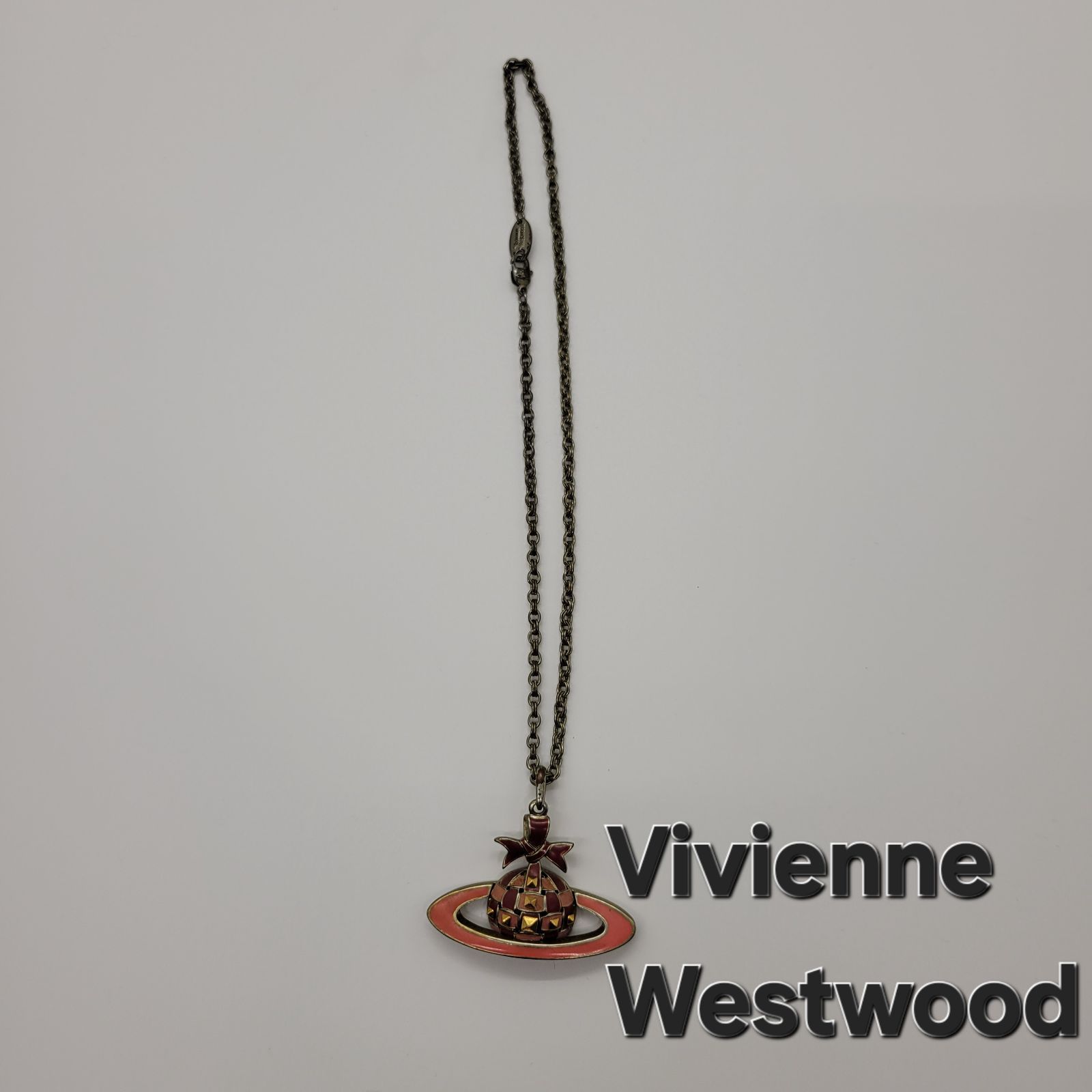 Vivienne Westwood ヴィンテージ オーブ ネックレス レッド×ゴールド