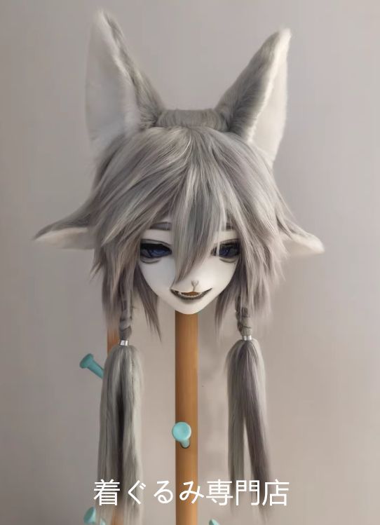 kig ファースーツ マスク 着ぐるみセット グリーン ケモノ 全頭ヘッド ぬいぐるみ コスプレ コスチューム No.25