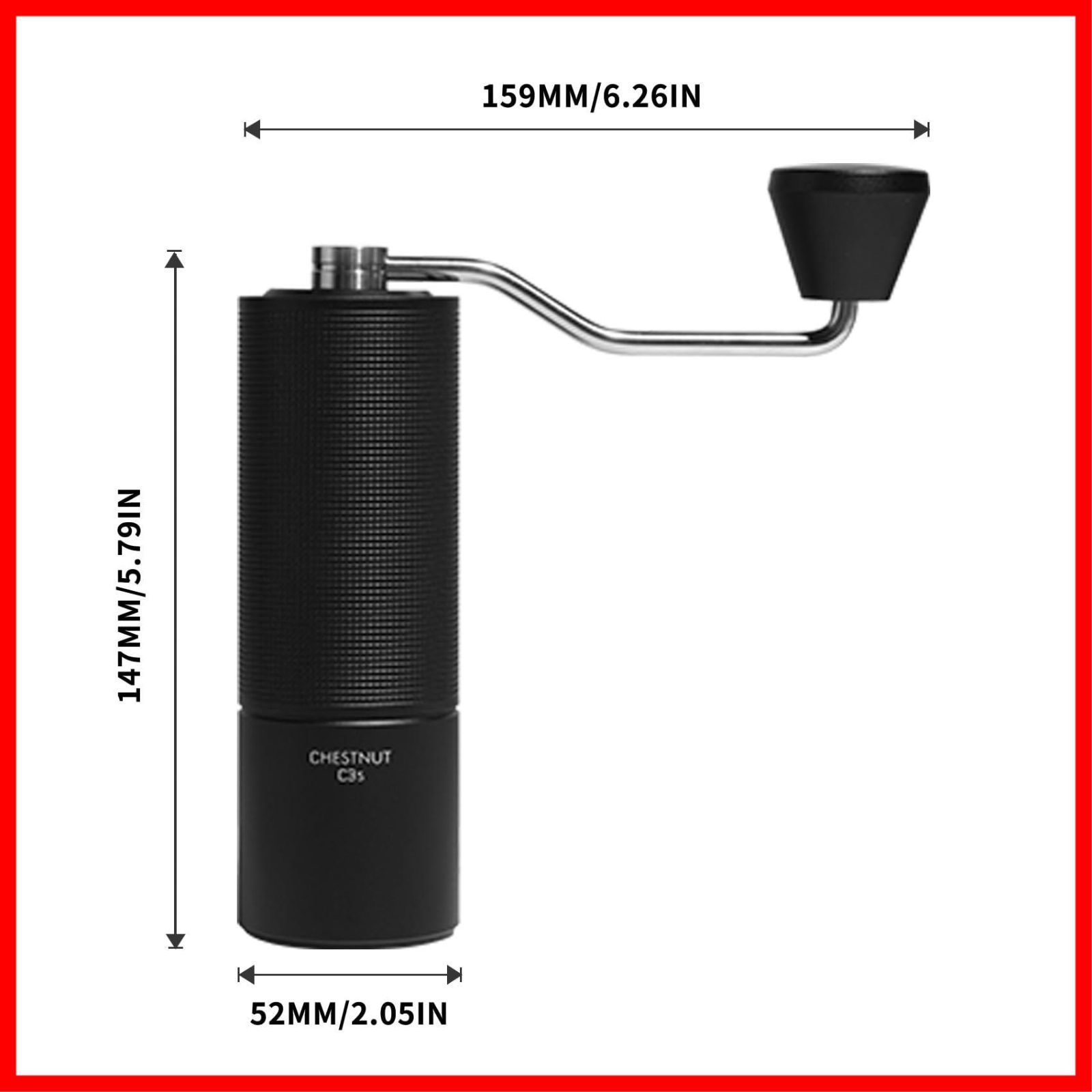 ステンレス製コーヒーミル ブラック