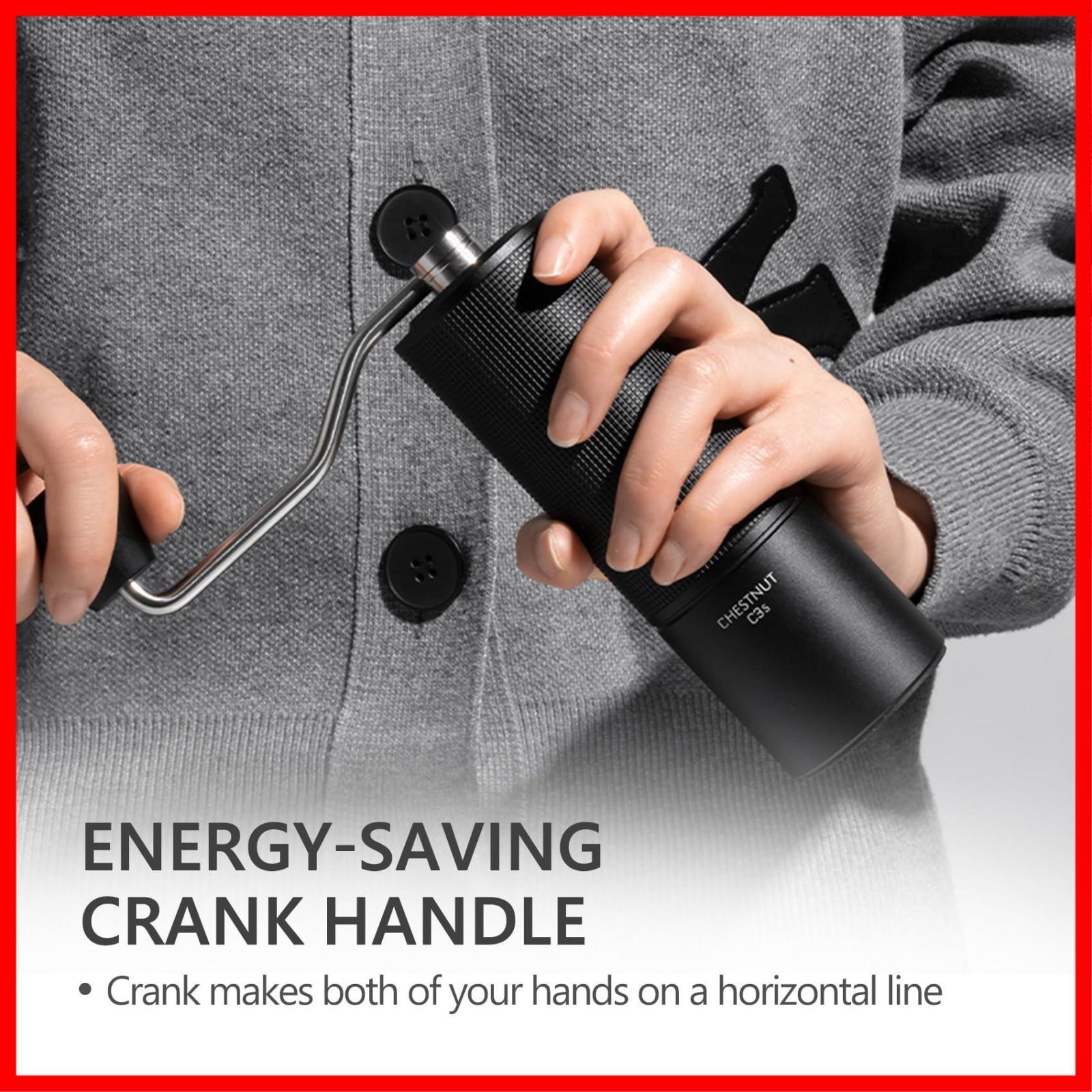 数量 C 3 S コーヒーミル 手動 タイムモア 36段階粗さ調整 軽量 省力性 携帯 お手入れ簡単 ステンレス製コーヒーミル ブラック ブラシ付き Coffee Grinder French Press