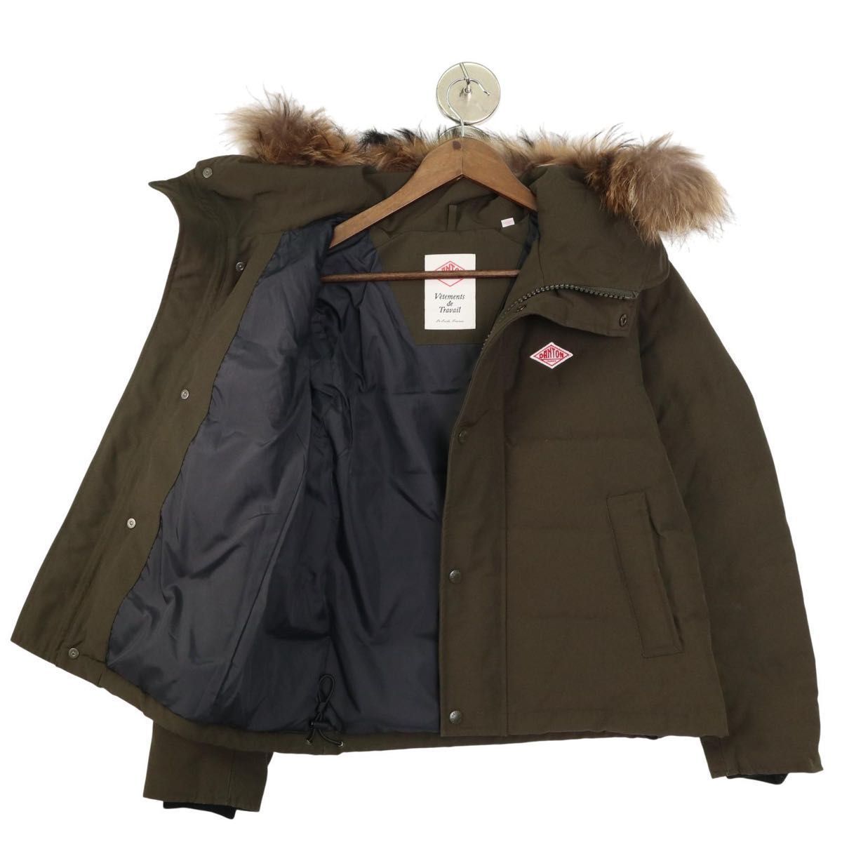 人気】DANTON ダントン ダウンジャケット 34 カーキ フェイクファー 人気】DANTON ダントン ダウンジャケット 34 カーキ フェイクファー