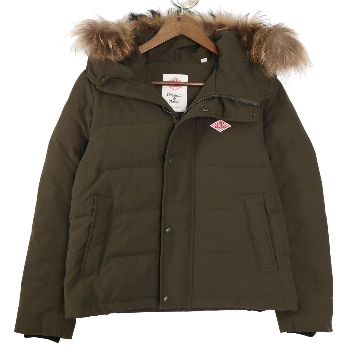 【人気】DANTON ダントン ダウンジャケット 34 カーキ フェイクファー 人気】DANTON ダントン ダウンジャケット 34 カーキ フェイクファー