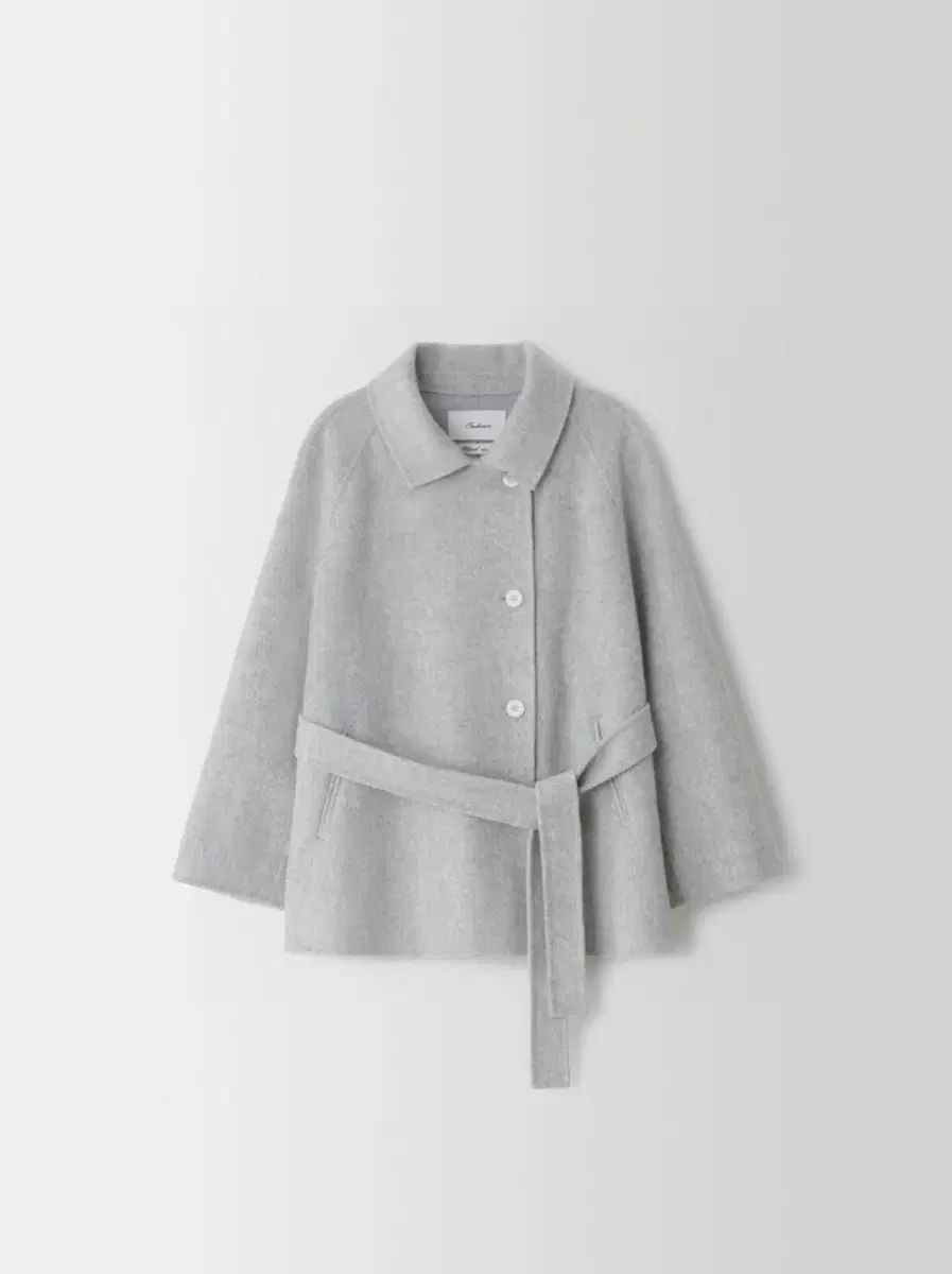 ondemin ローン ハーフ ハンドメイド コート ライトグレー