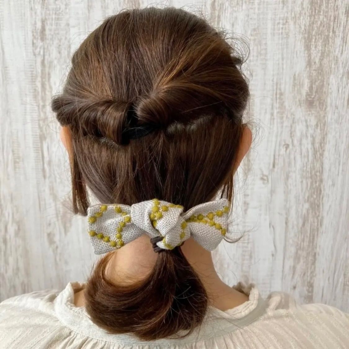 4-9 ミナペルホネン リボンヘアゴム rosy BR - メルカリ