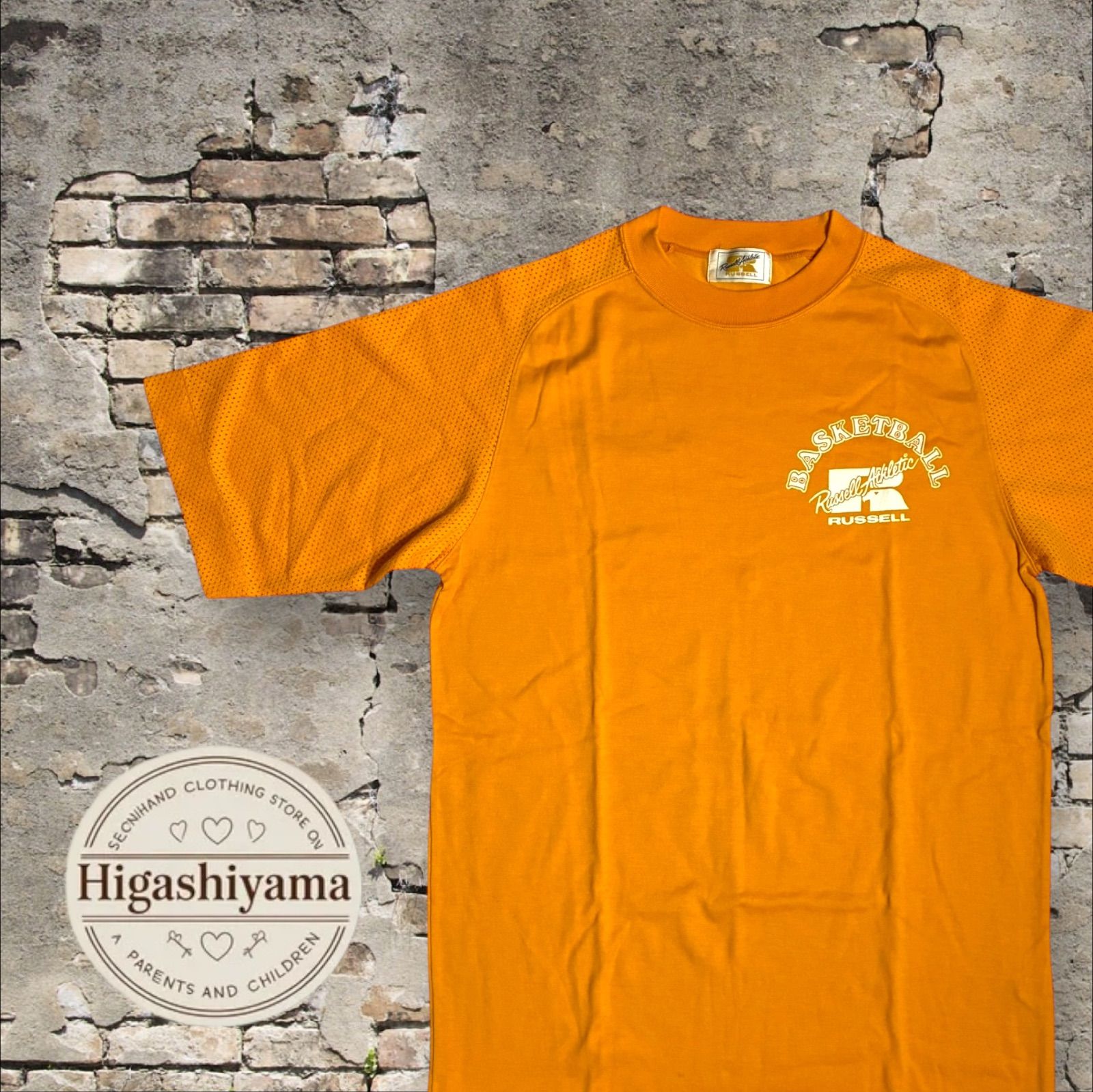 デッドストック級】70s 80s ラッセル 金タグ ミズノ製 Tシャツ M 古着 