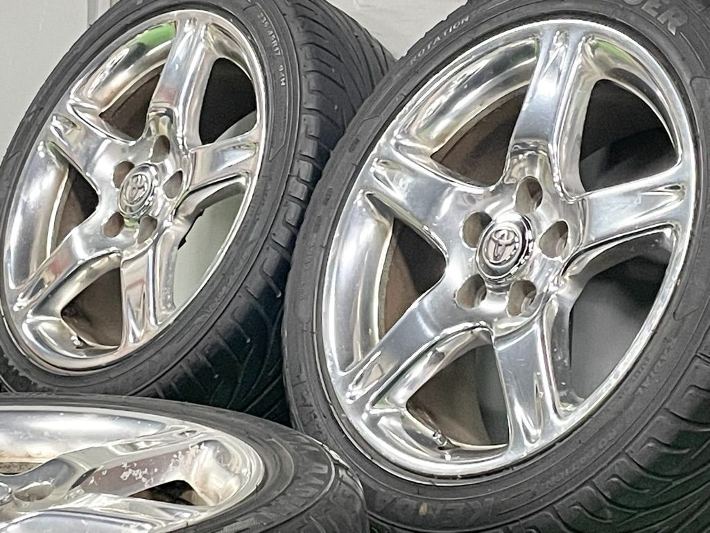 ︎ トヨタ アリスト ベルテックスエディション 17 in 8 J 50 PCD 114 3 4本 V 300 JZS 160 SXE 10 アルテッツァ チェイサー マークⅡ クレスタ メッキ 車検 戻し TOYOTA