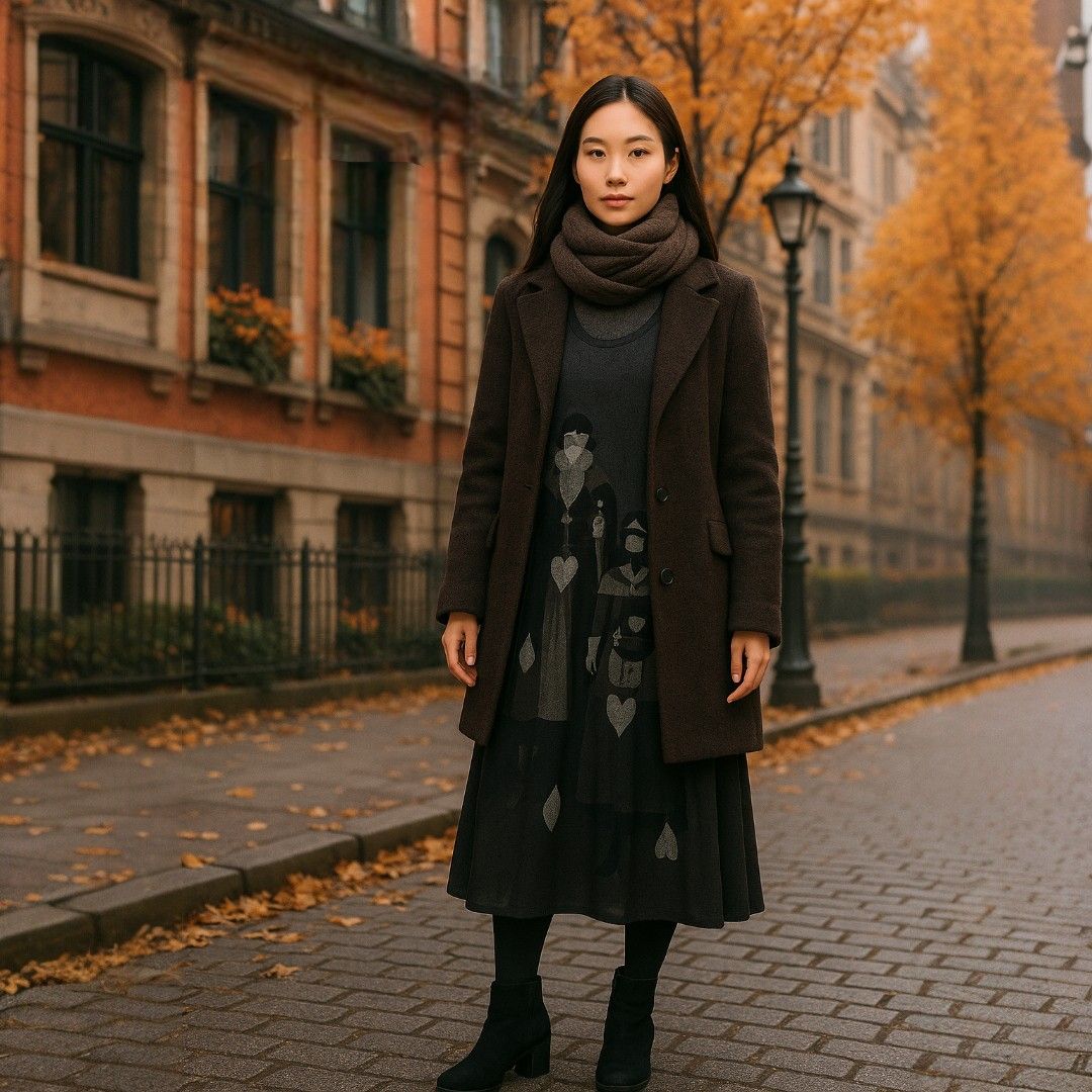 ANTEPRIMA ロングワンピース アート L ブラック コラボ