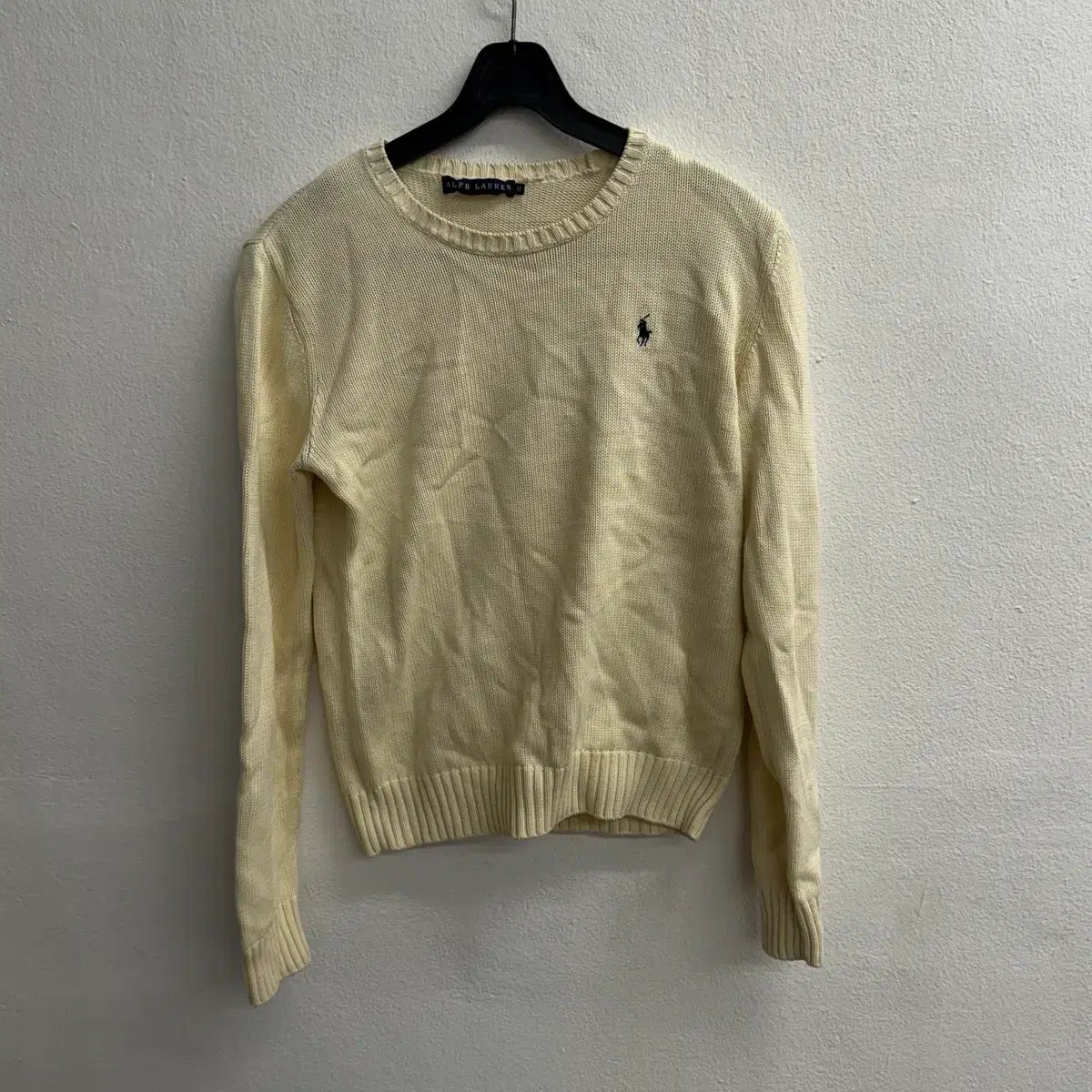 ラルフローレン Japan スモール ロゴ アイボリー ニット M
