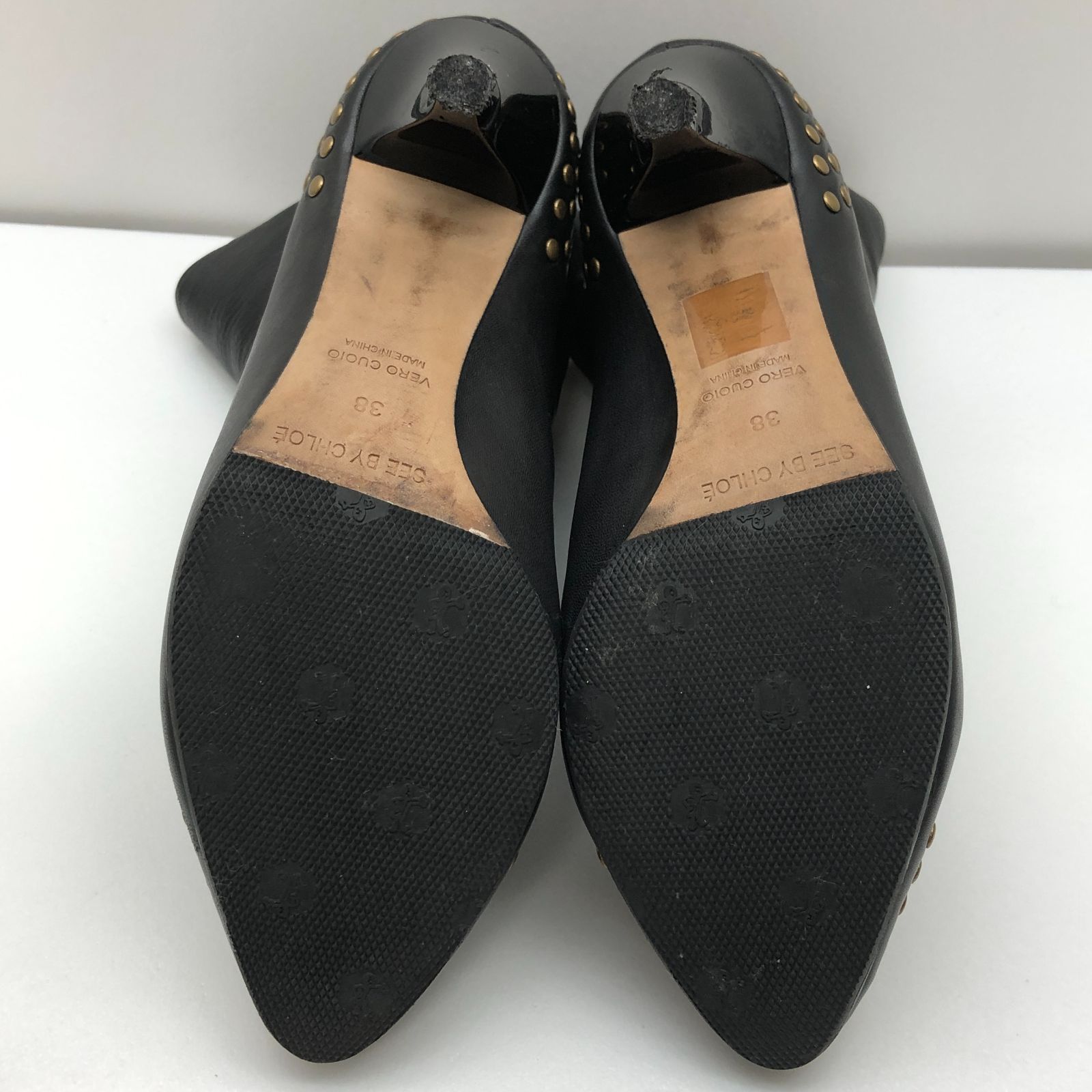 SEE BY CHLOE シーバイクロエ レザーショートブーツ ブラック サイズ