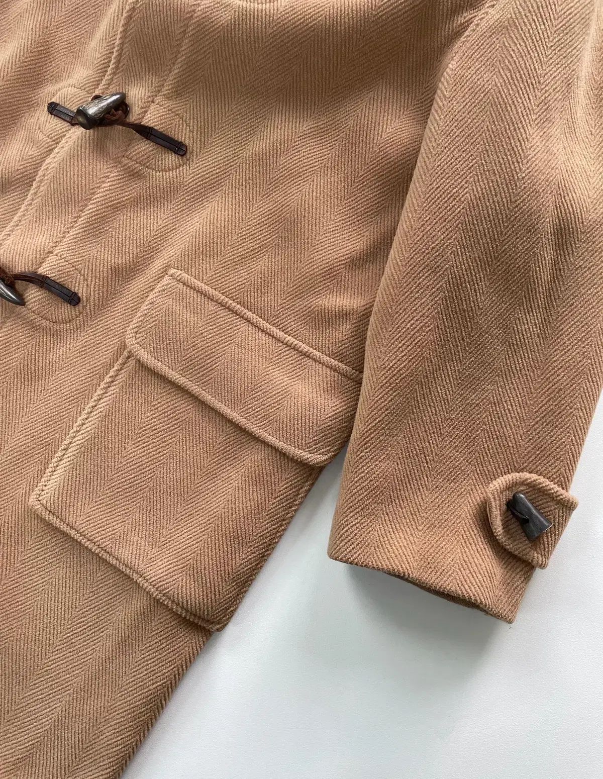 38 グローバーオール ヘリンボーン ウール コレクション ダッフル コート