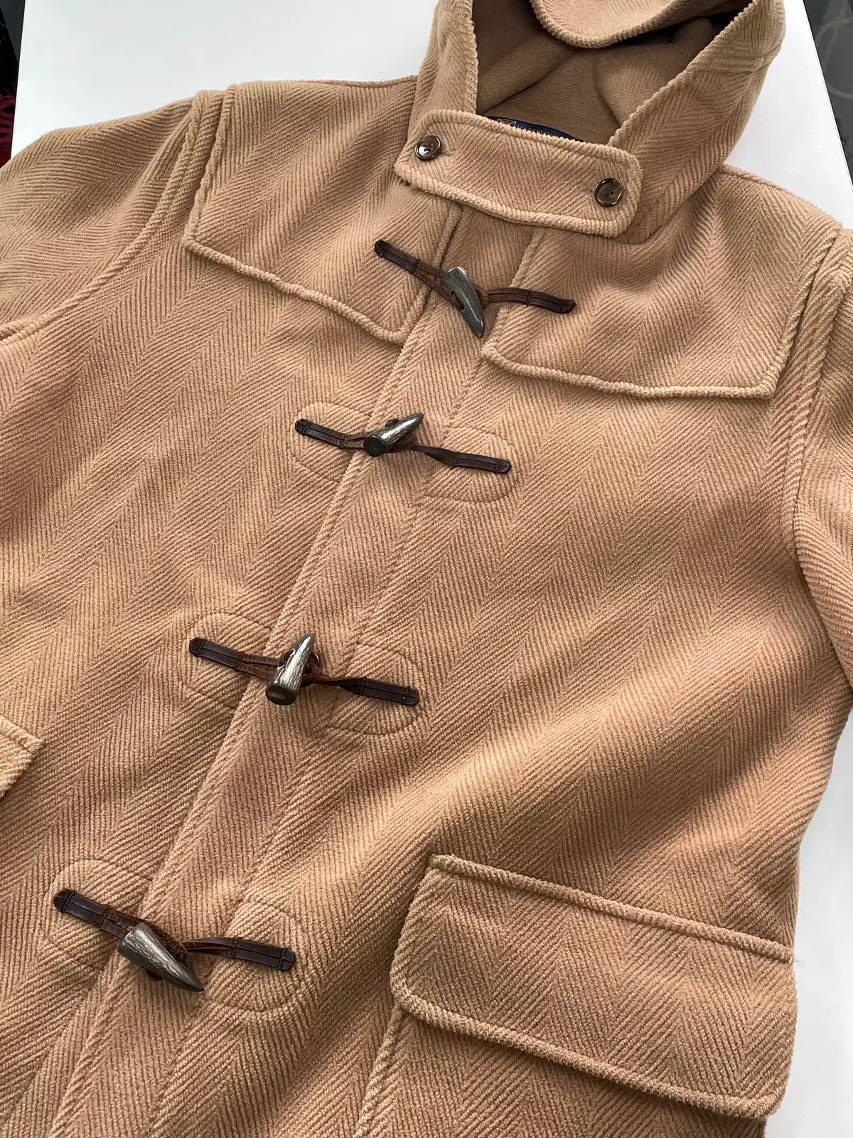 38 グローバーオール ヘリンボーン ウール コレクション ダッフル コート