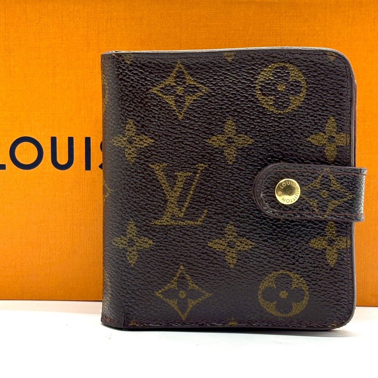 ルイヴィトン モノグラム コンパクトジップ　二つ折り財布　ブラウン 正規品 ブランドレンタルのBrandCity / ルイ・ヴィトン モノグラム コンパクト