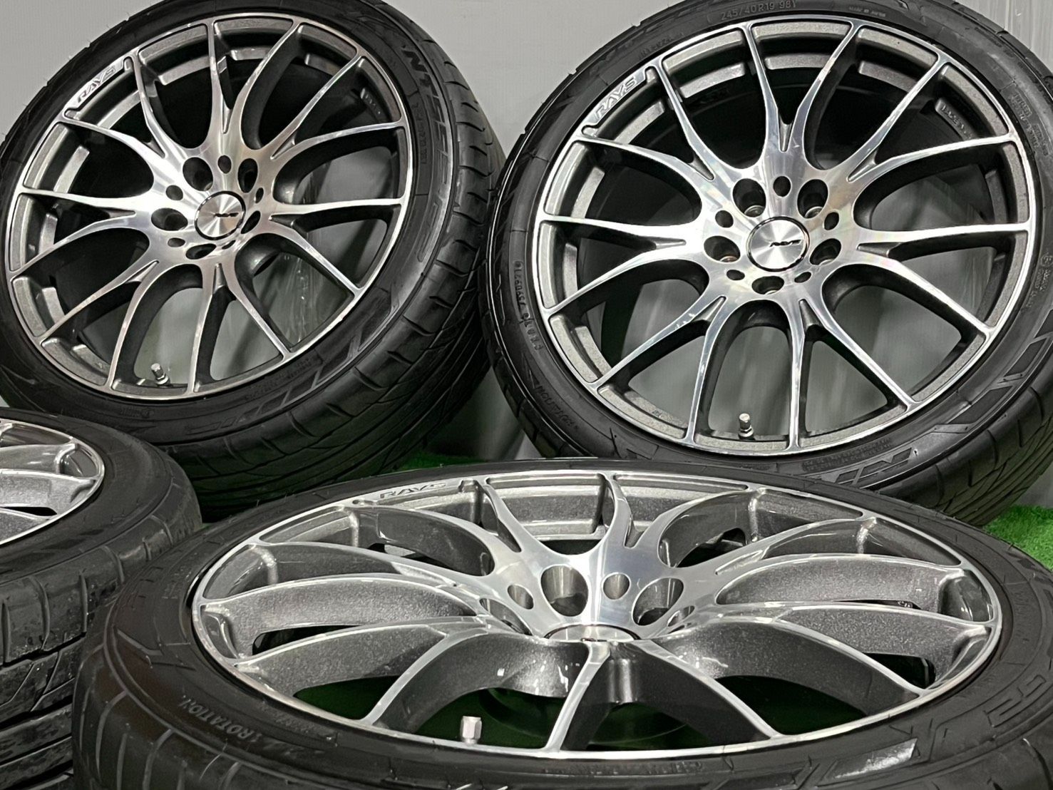 超大 !! レイズ ホムラ 19 in 8 5 J 38 PCD 114 3 ニットー 245 40 R アルファード ヴェルファイア クラウン マークX スカイライン